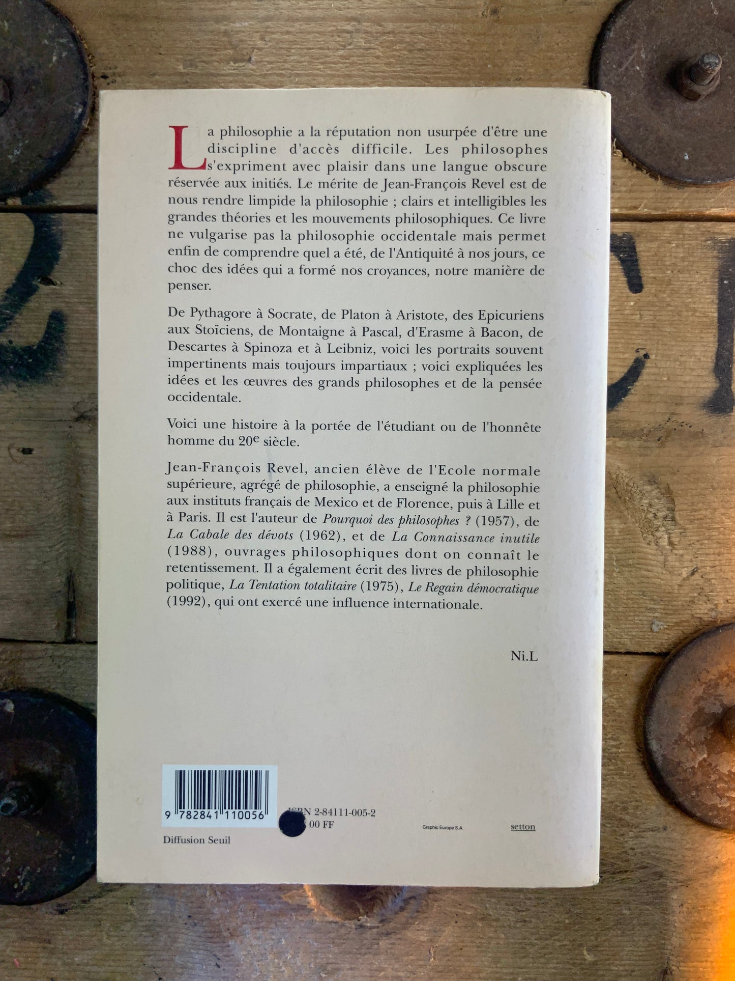 Histoire de la philosophie occidentale : de Thalès à Kant - Jean-François Revel