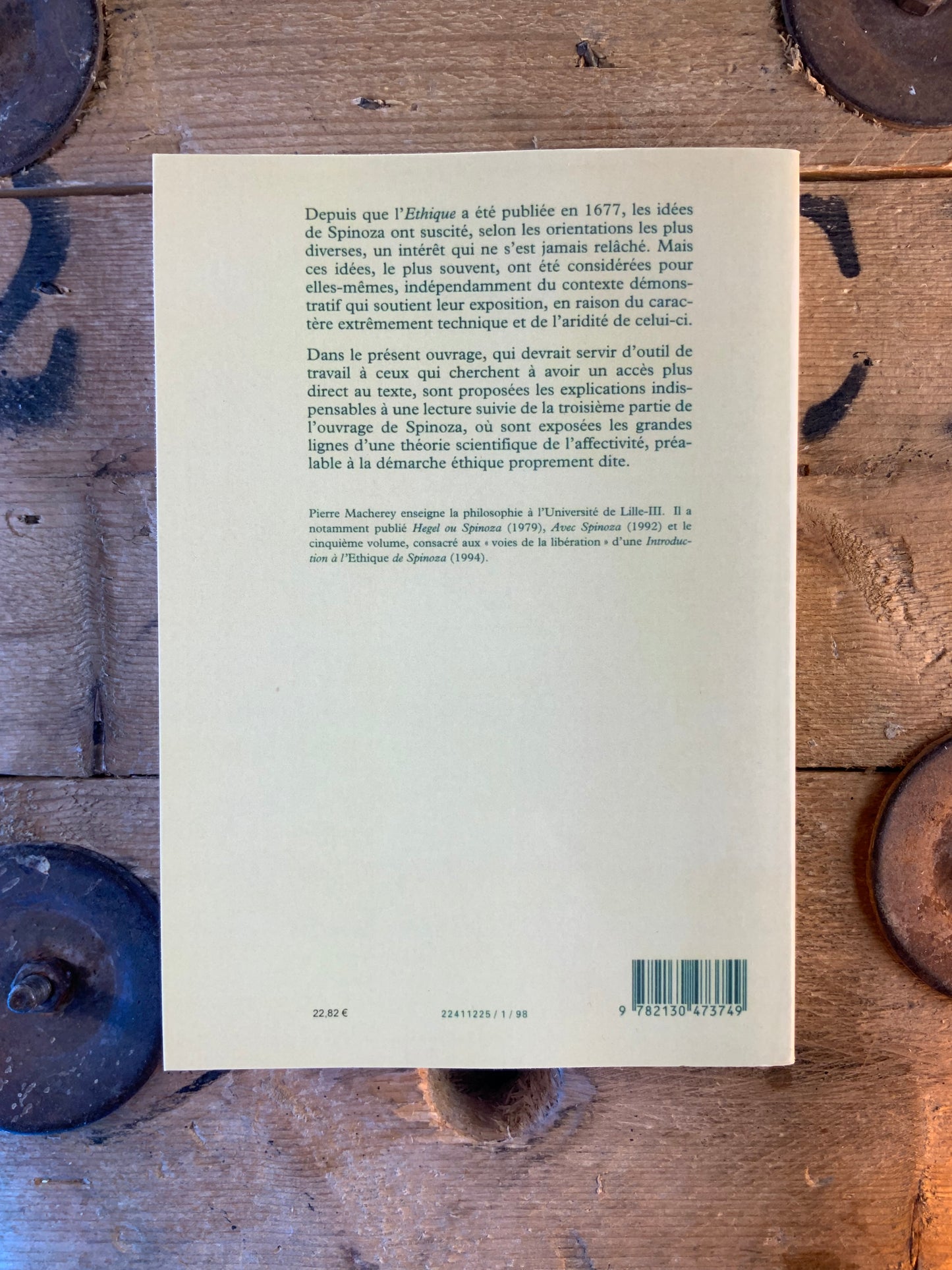 Introduction à l’éthique de Spinoza la troisième partie : la vie affective - Pierre Macherey