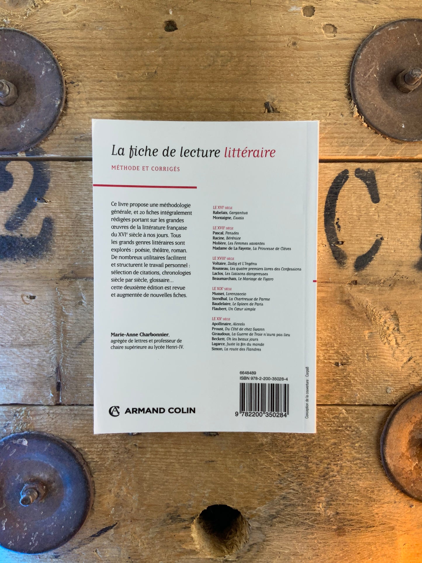 La fiche de lecture littéraire - Marie-Anne Charbonnier