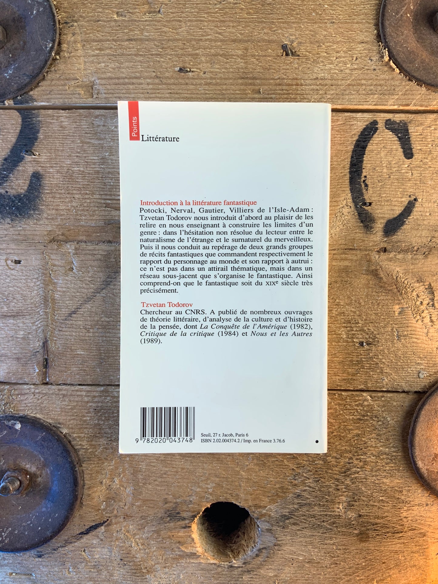 Introduction à la littérature du fantastique - Tzvetan Todorov
