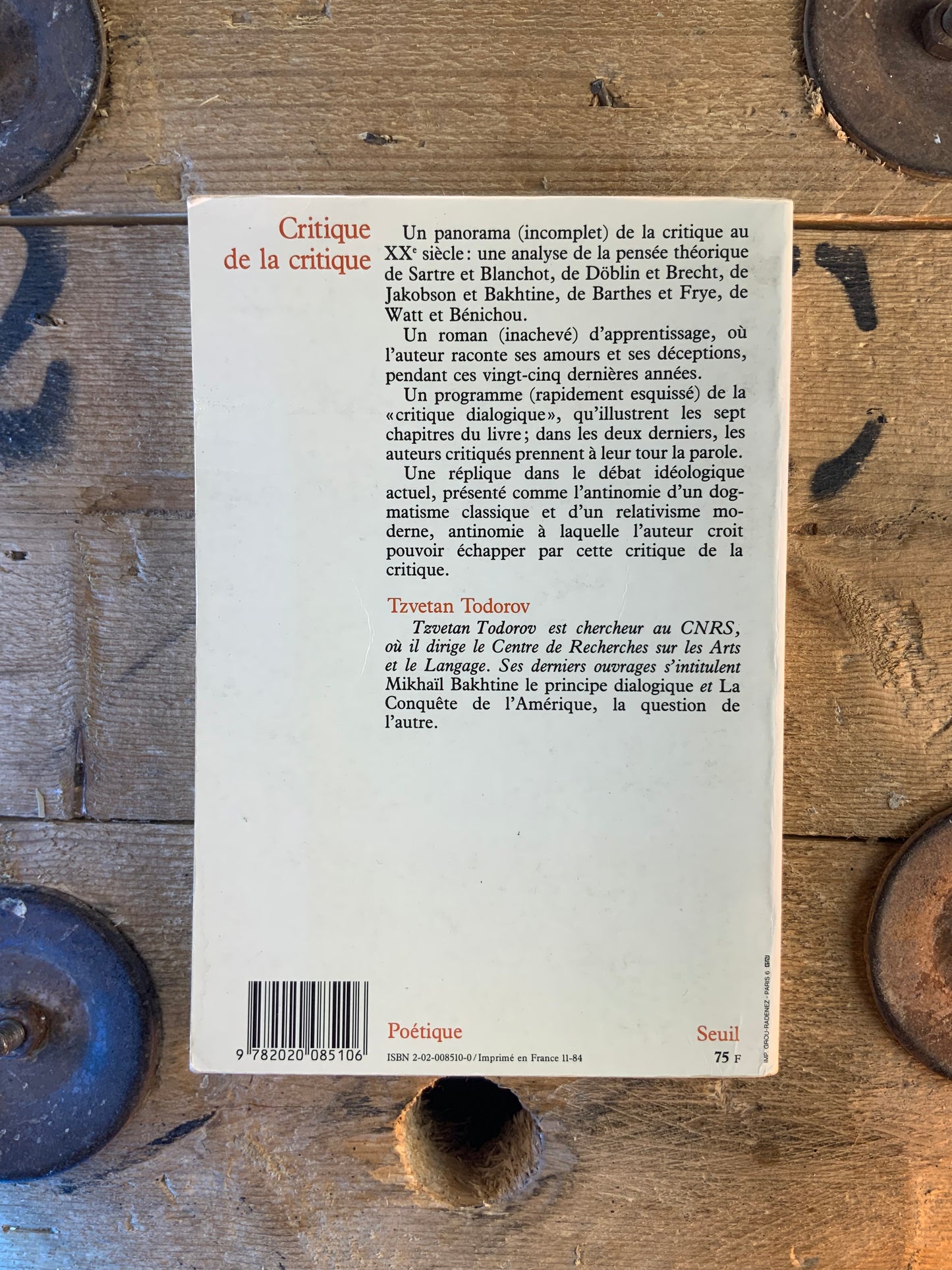 Critique de la critique : un roman d’apprentissage - Tzvetan Todorov