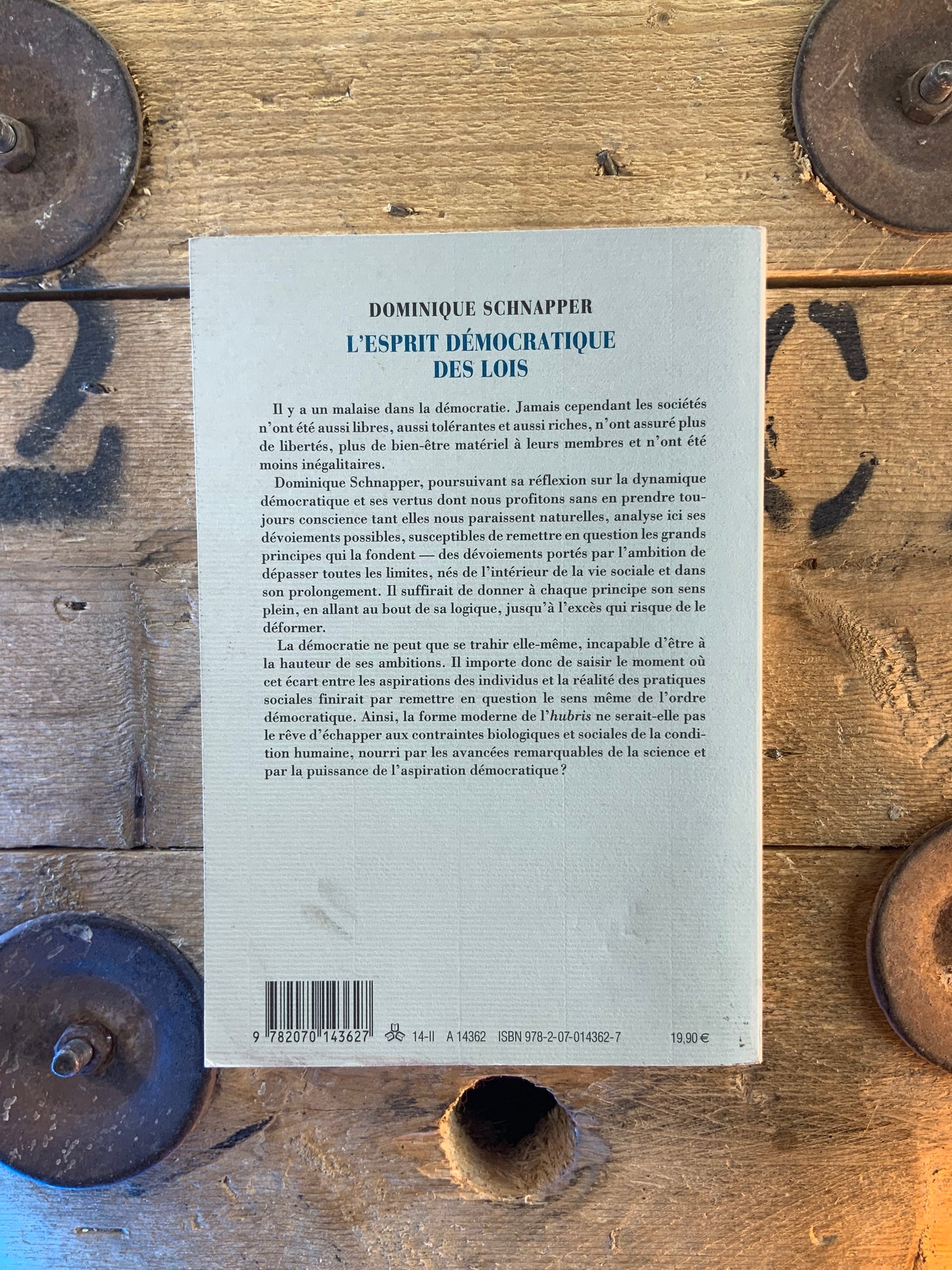 L’esprit démocratique des lois - Dominique Schnapper