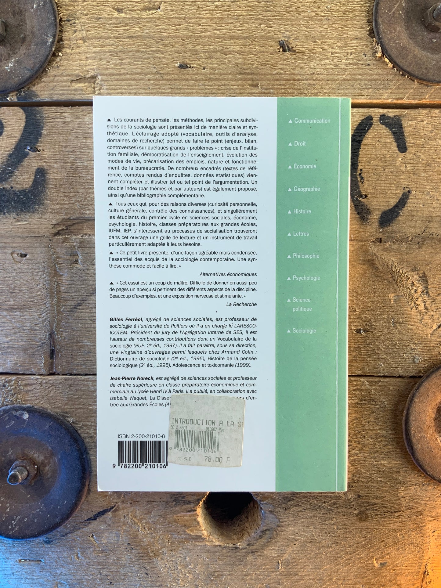 Introduction à la sociologie : Gilles Férrerol et Jean-Pierre Noreck