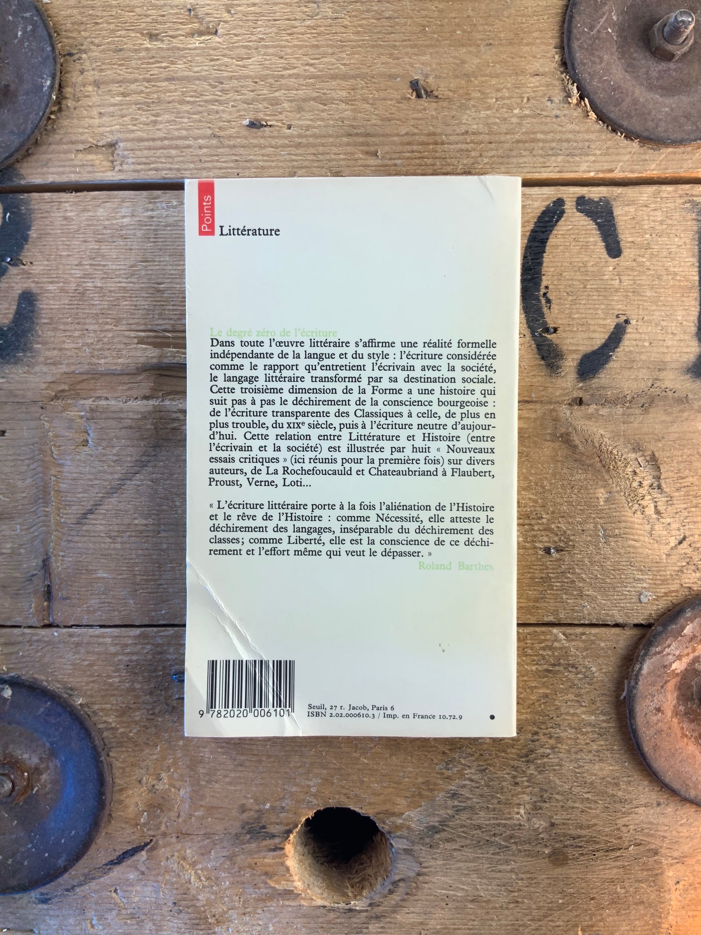 Le degré zéro de l’écriture, suivi de Nouveaux essais critiques - Roland Barthes
