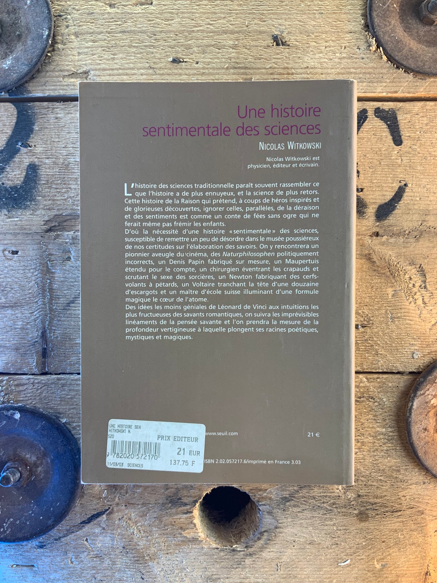Une histoire sentimentale des sciences - Nicolas Witkowski
