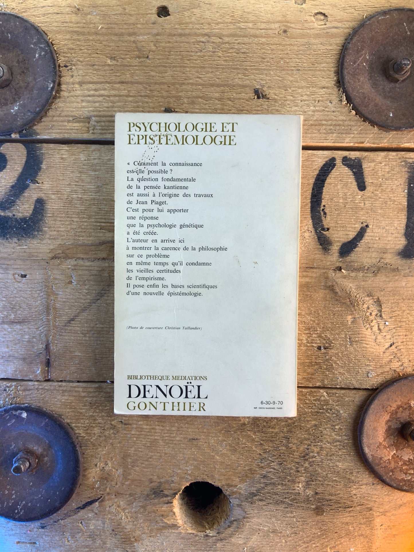 Psychologie et épistémologie - Jean Piaget