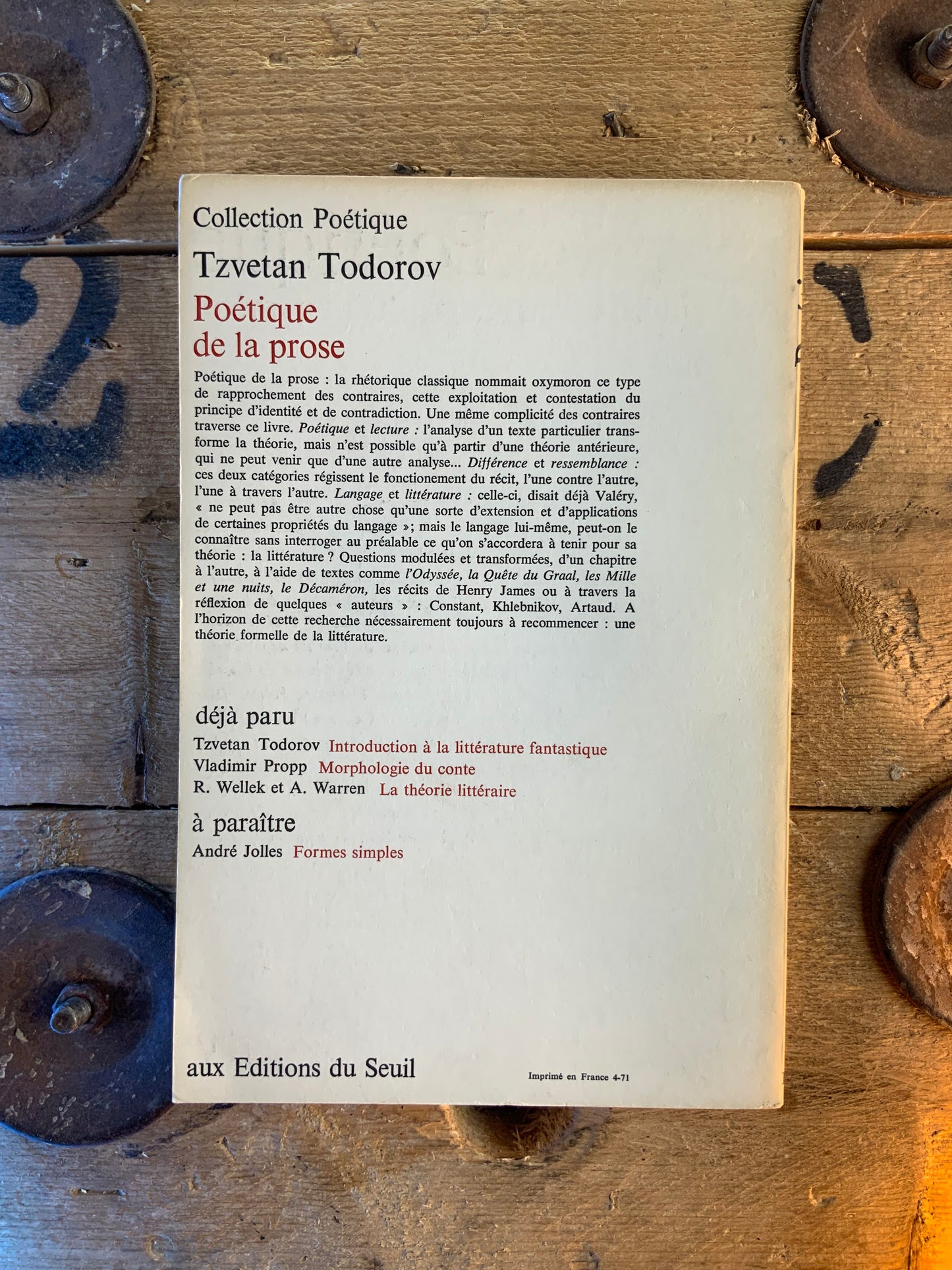 Poétique : revue de théorie et d’analyse littéraire 6 - 1971