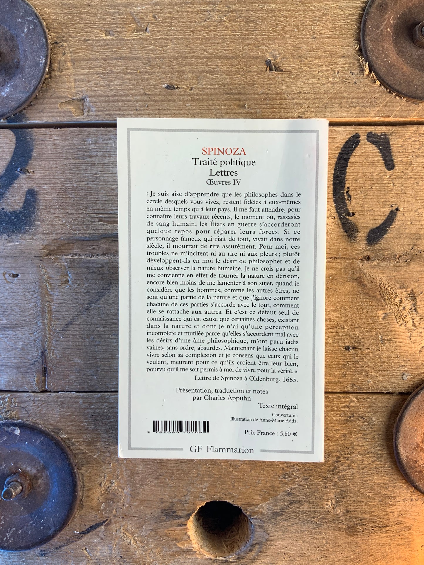 Traité politique . Lettres - Spinoza