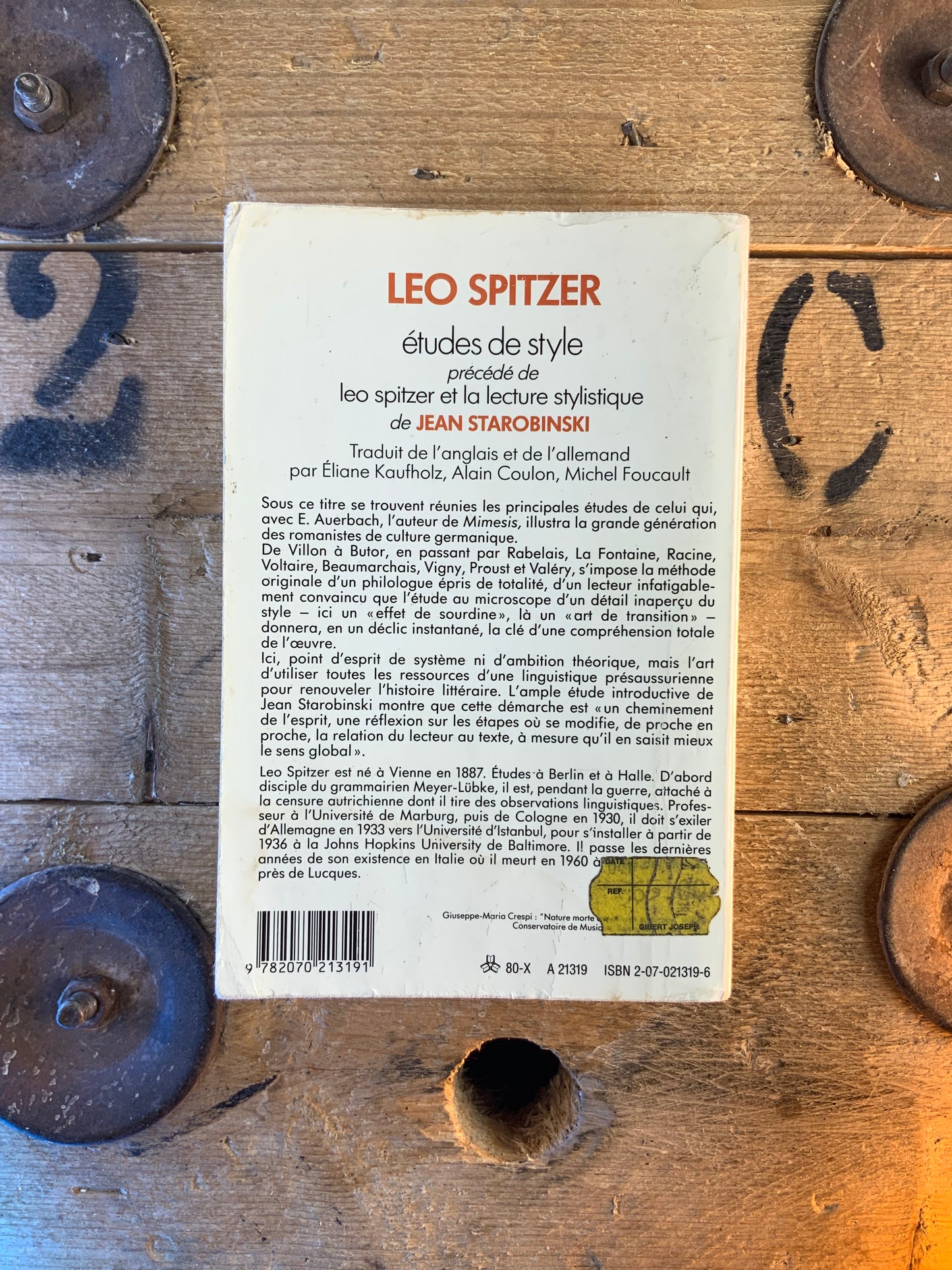 Études de style - Leo Spitzer . précédé de Leo Spitzer et la lecture stylistique de Jean Starobinski
