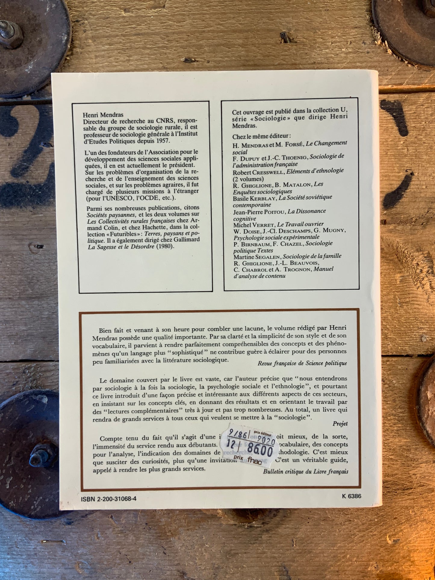 Éléments de sociologie - Henri Mendras