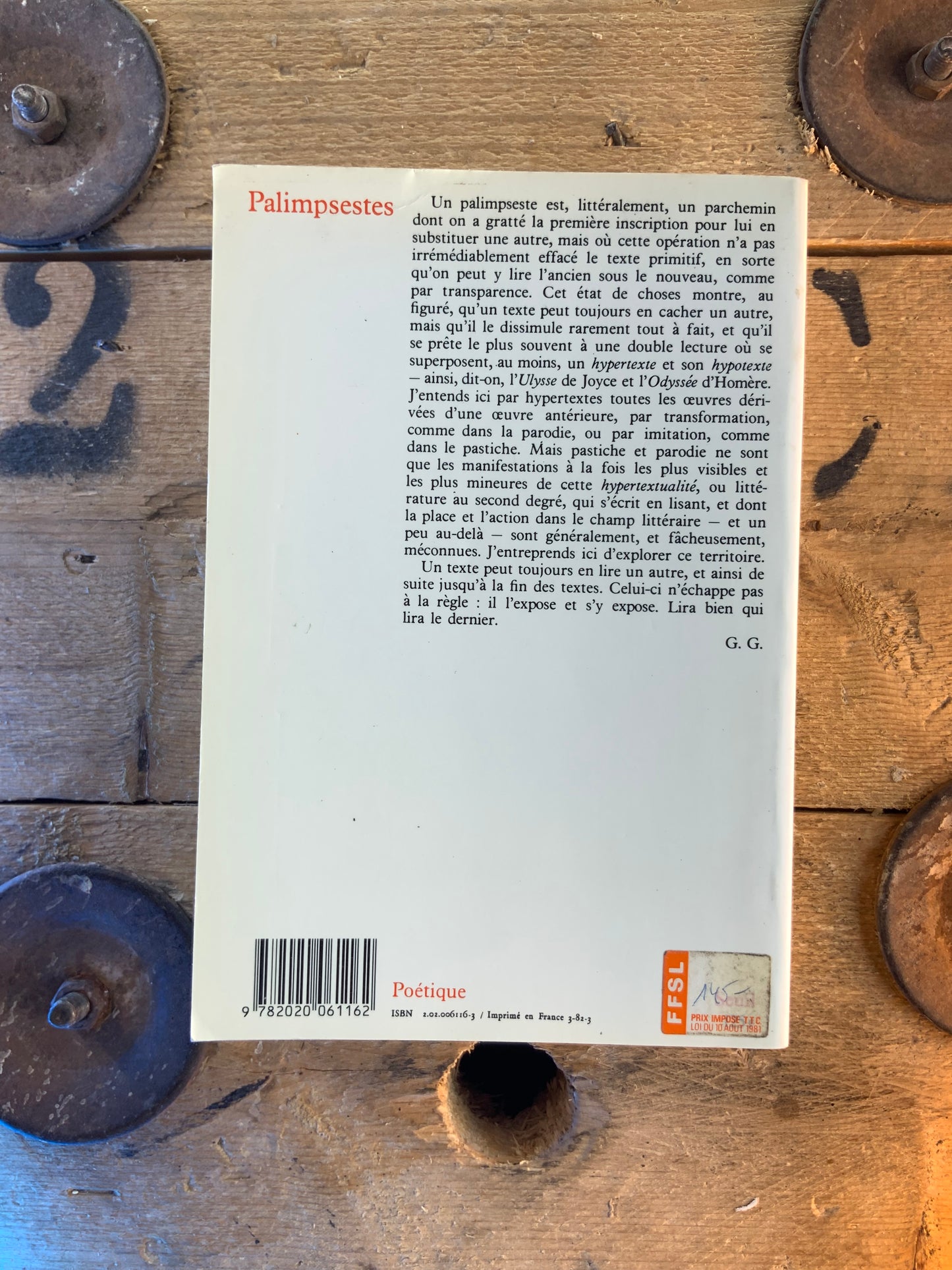 Palimpsestes : la littérature au second degré - Gérard Genette