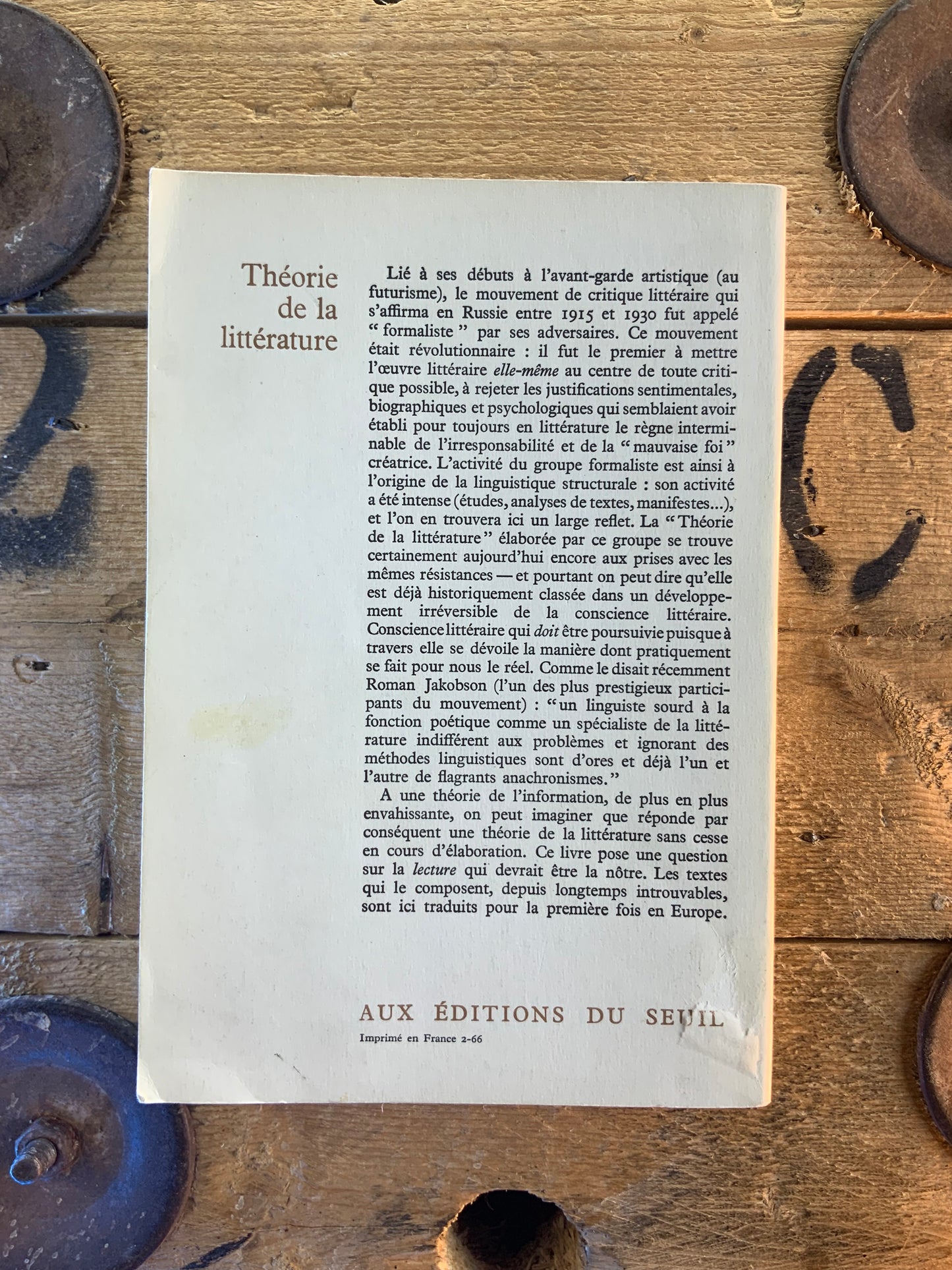 Théorie de la littérature - Tzvetan Todorov