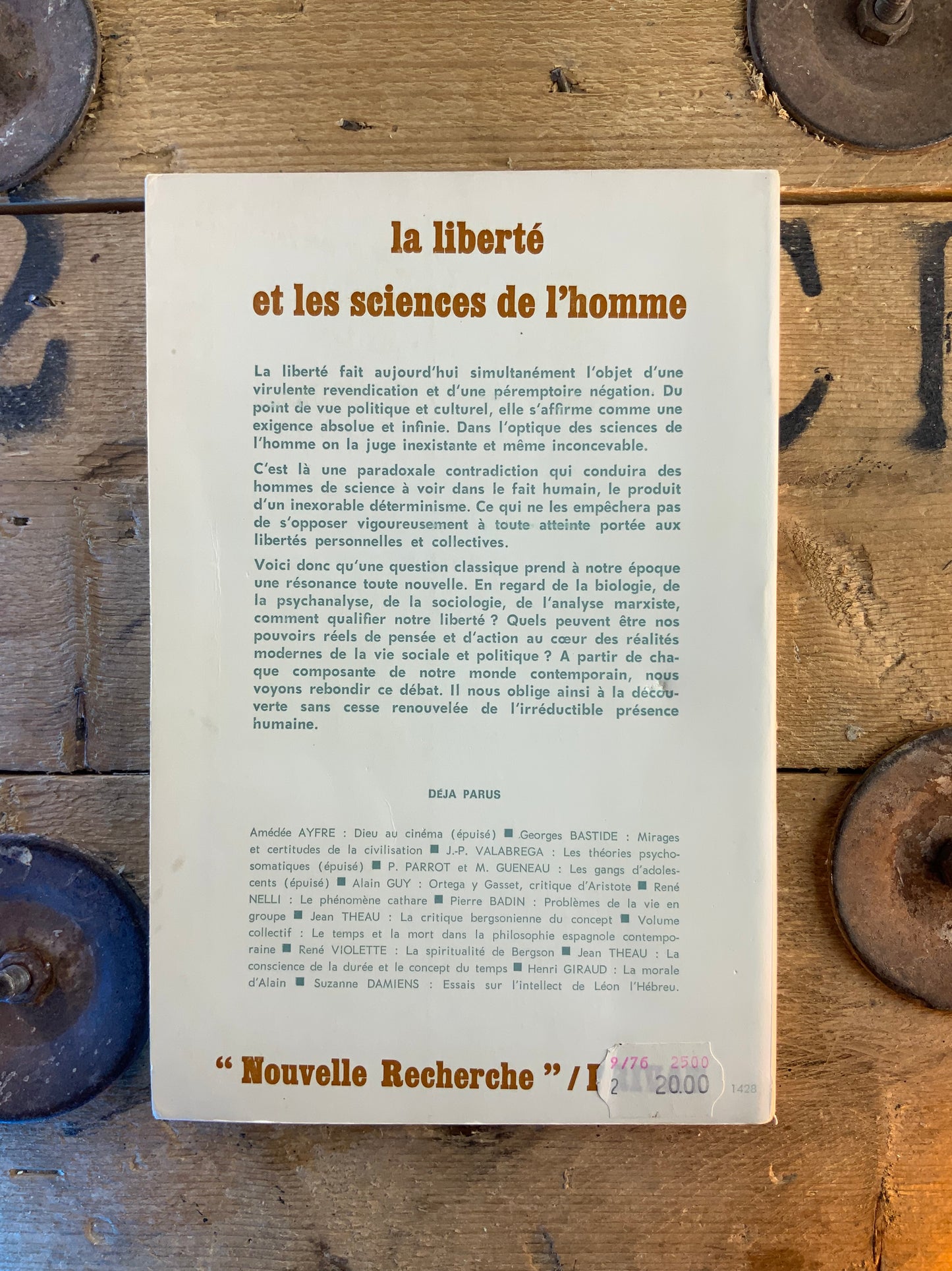 La liberté et les sciences de l’homme - Jeanne Parain-Vial