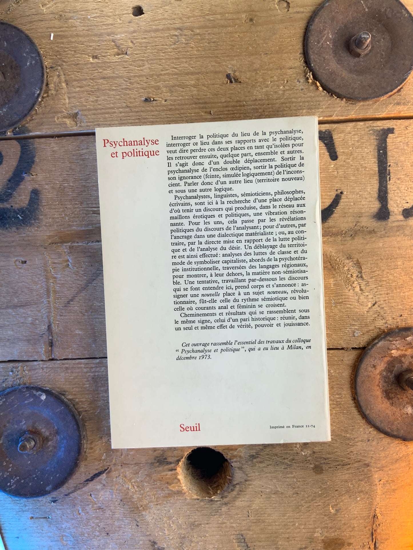 Psychanalyse et politique