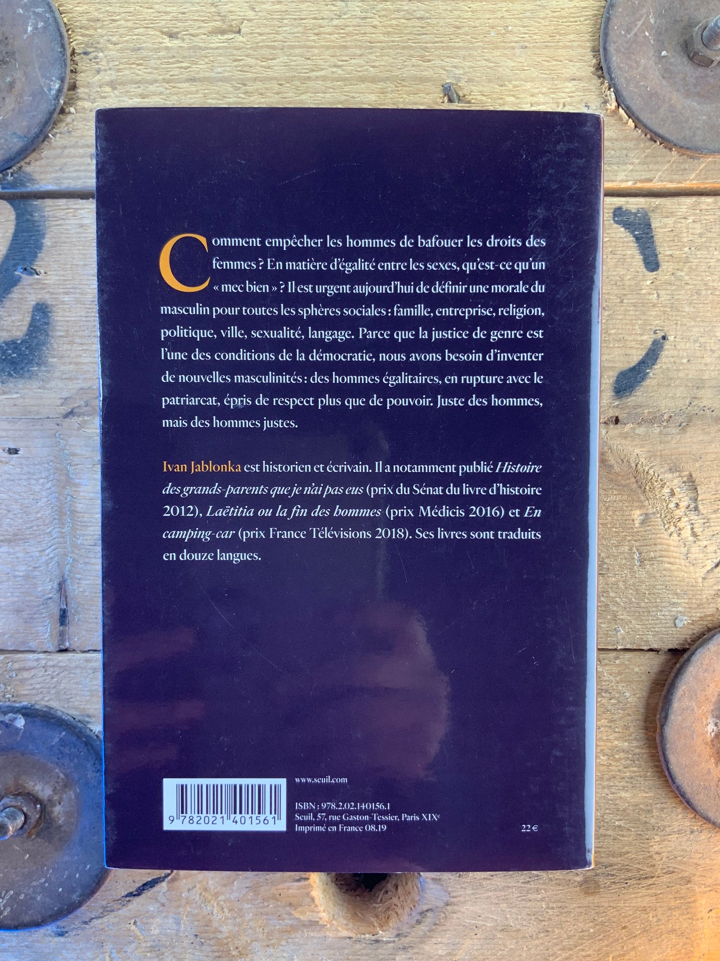 Des Hommes justes : du patriarcat au nouvelles masculinités - Ivan Jablonka