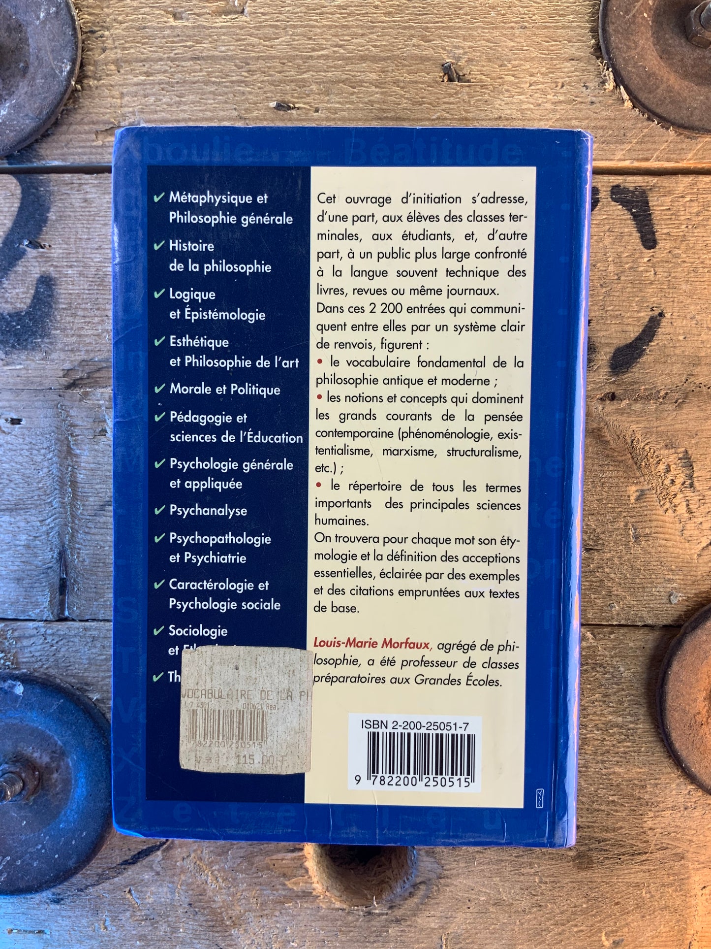 Vocabulaire de la philosophie et des sciences humaines - Louis-Marie Morfaux