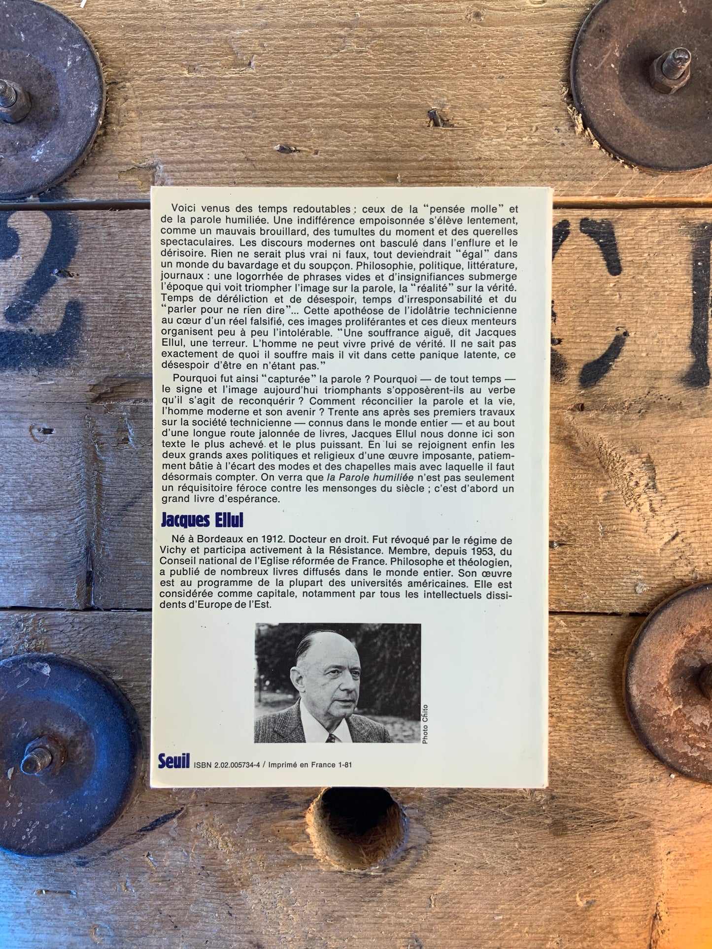 La parole humiliée - Jacques Ellul