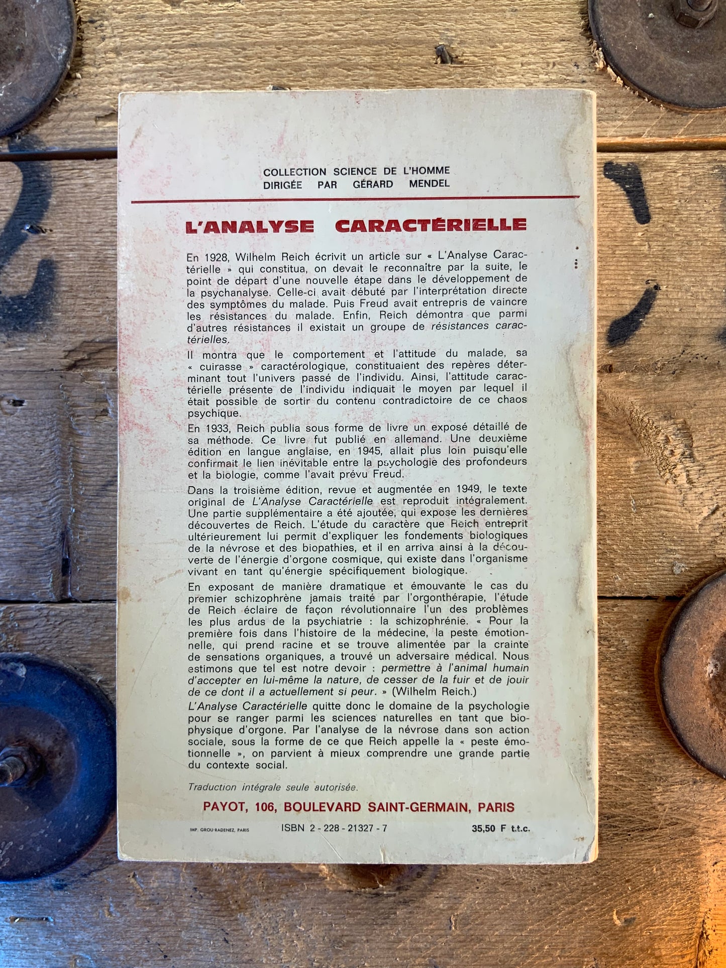 L’analyse caractérielle - Wilhelm Reich