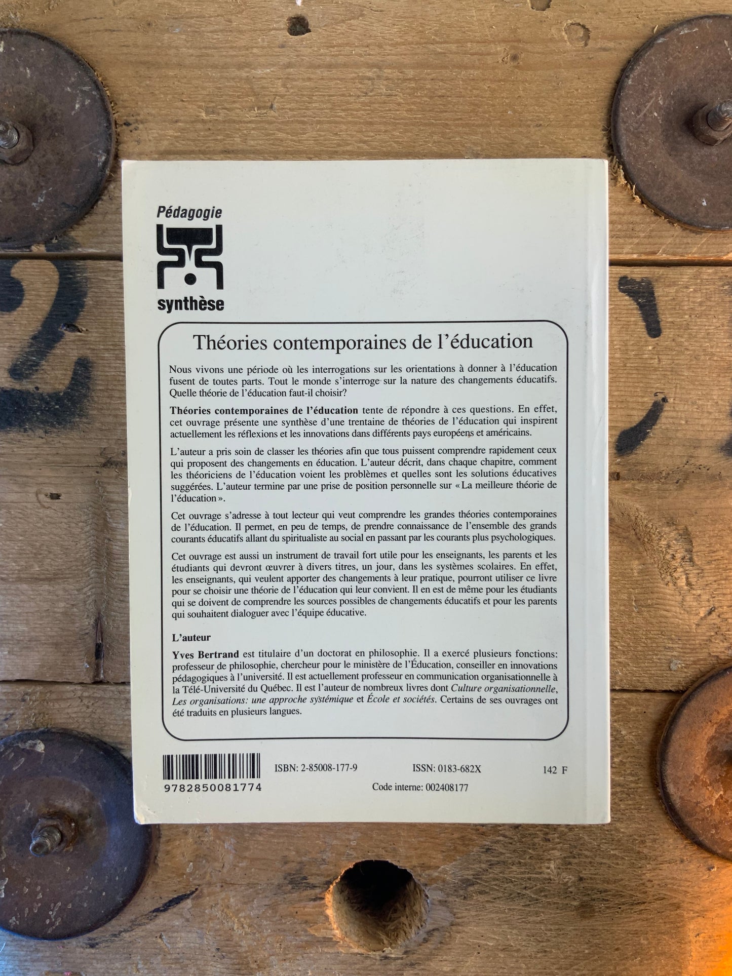 Théories contemporaines de l’éducation - Yves Bertrand