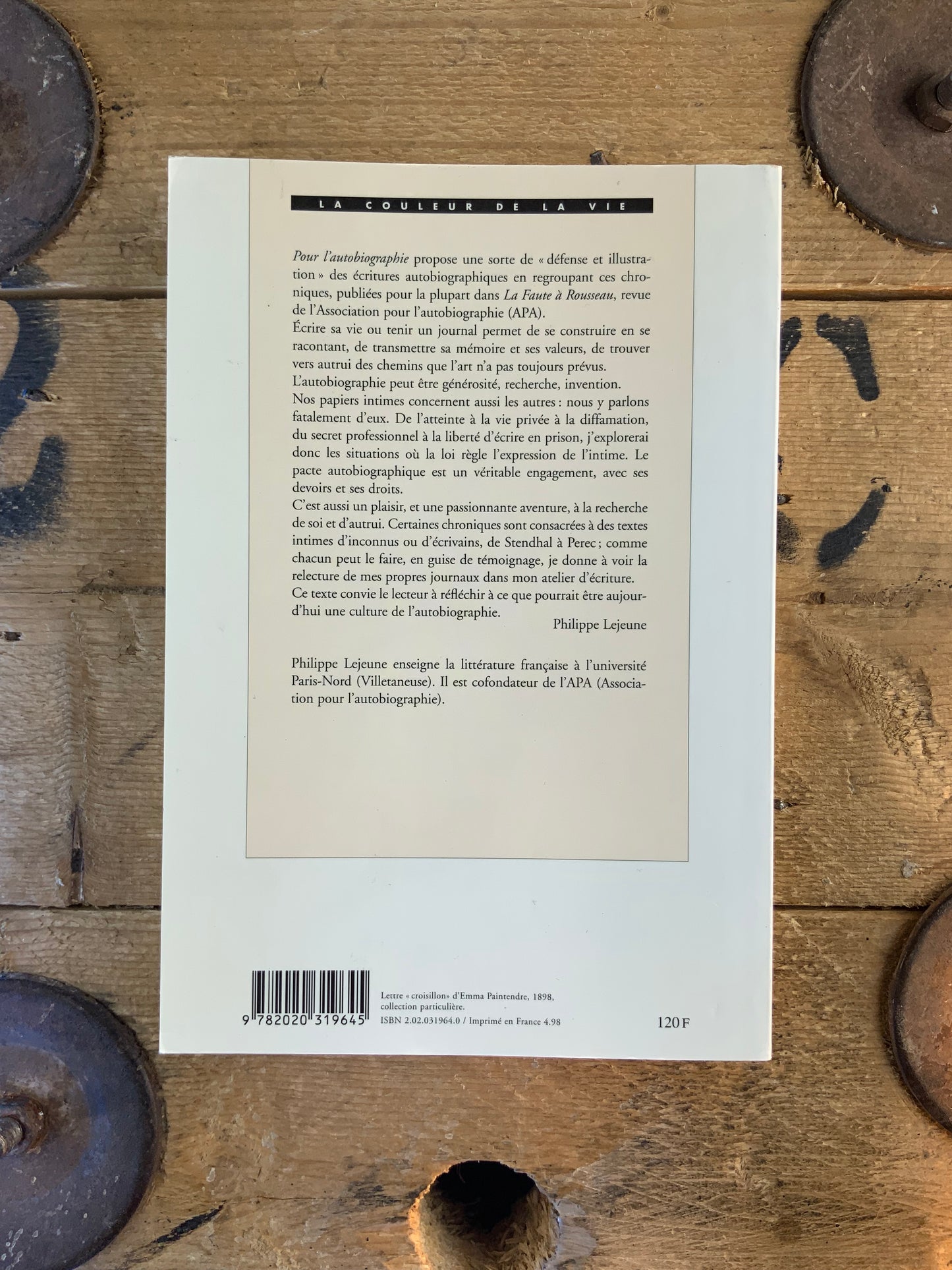 Pour l’autobiographie - Philippe Lejeune