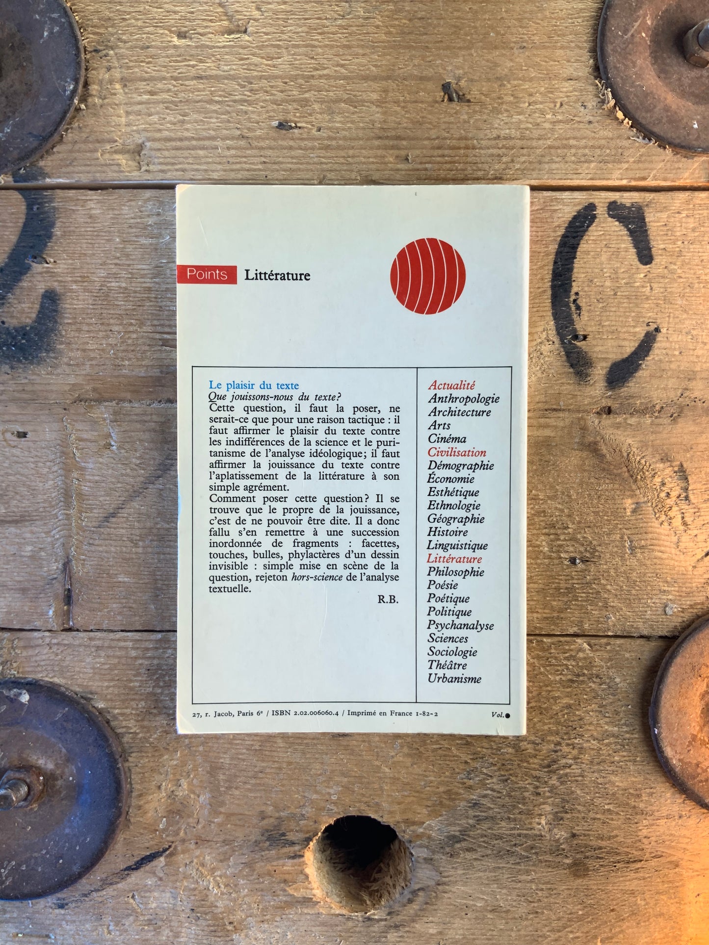 Le plaisir du texte - Roland Barthes