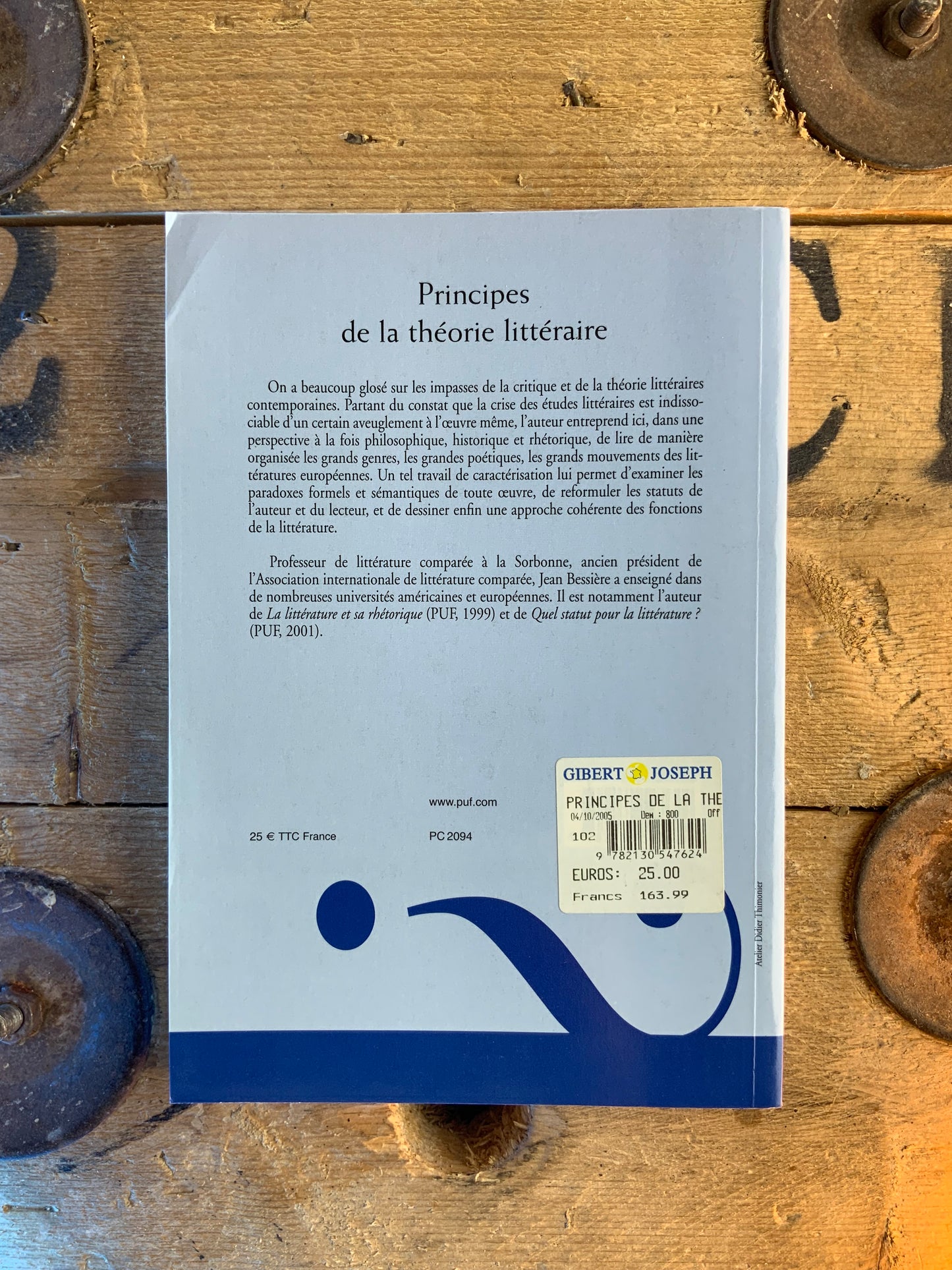 Principes de la théorie littéraire - Jean Bessière