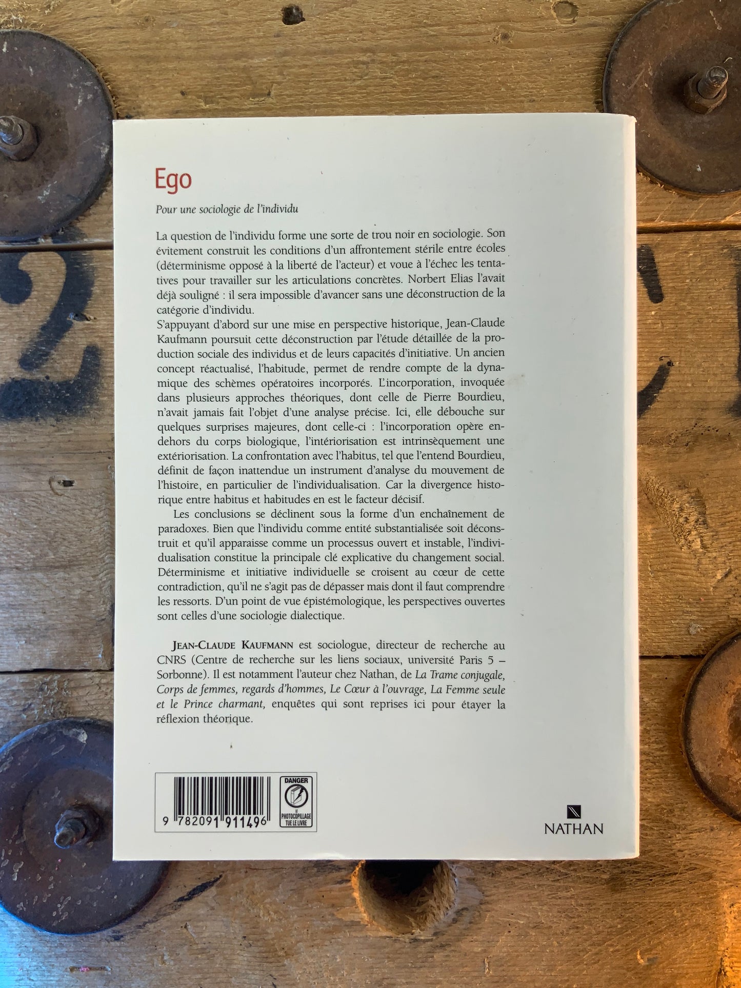 Ego : pour une sociologie de l’individu - Jean-Claude Kaufmann