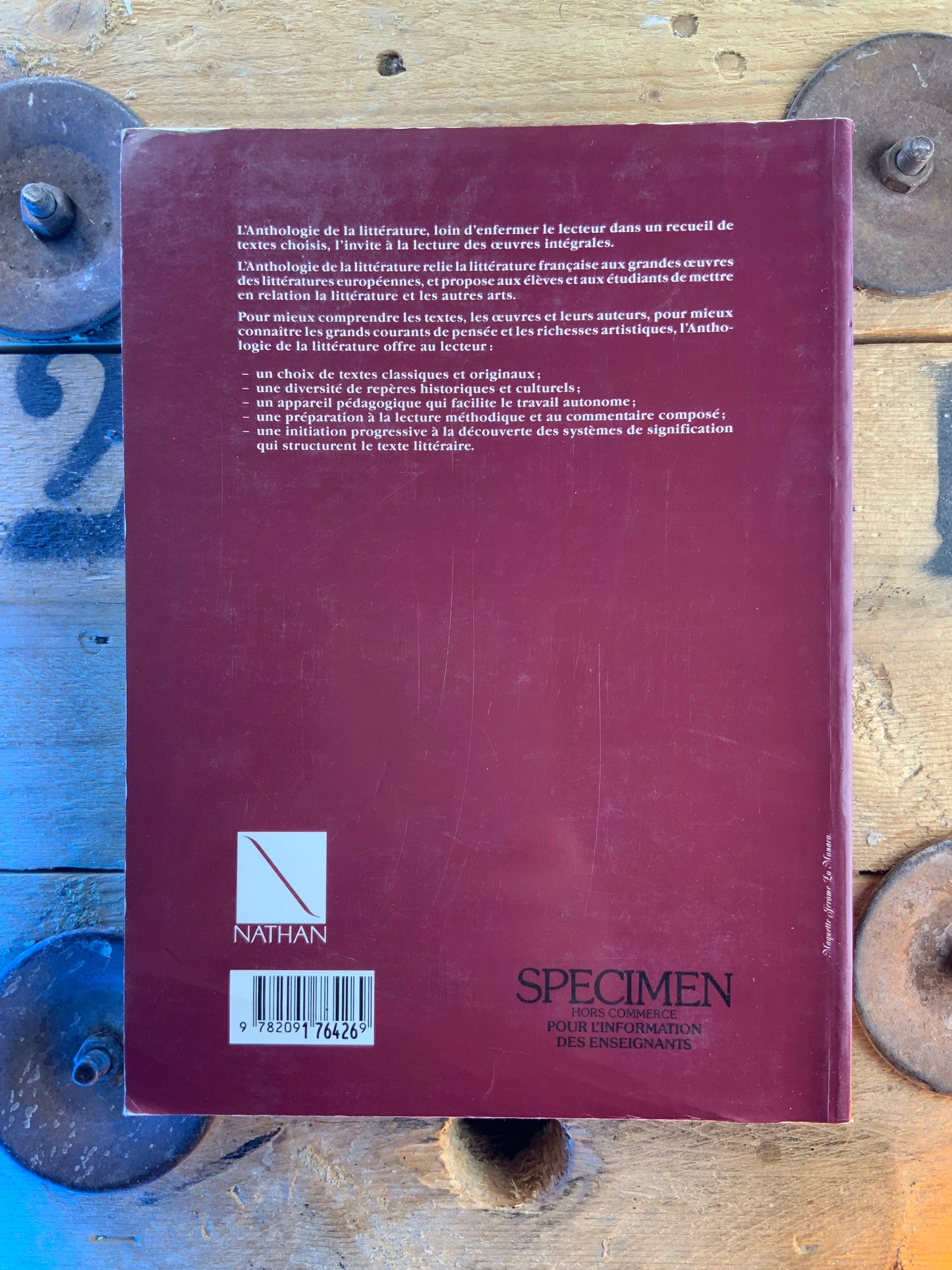Anthologie de la littérature française et européenne