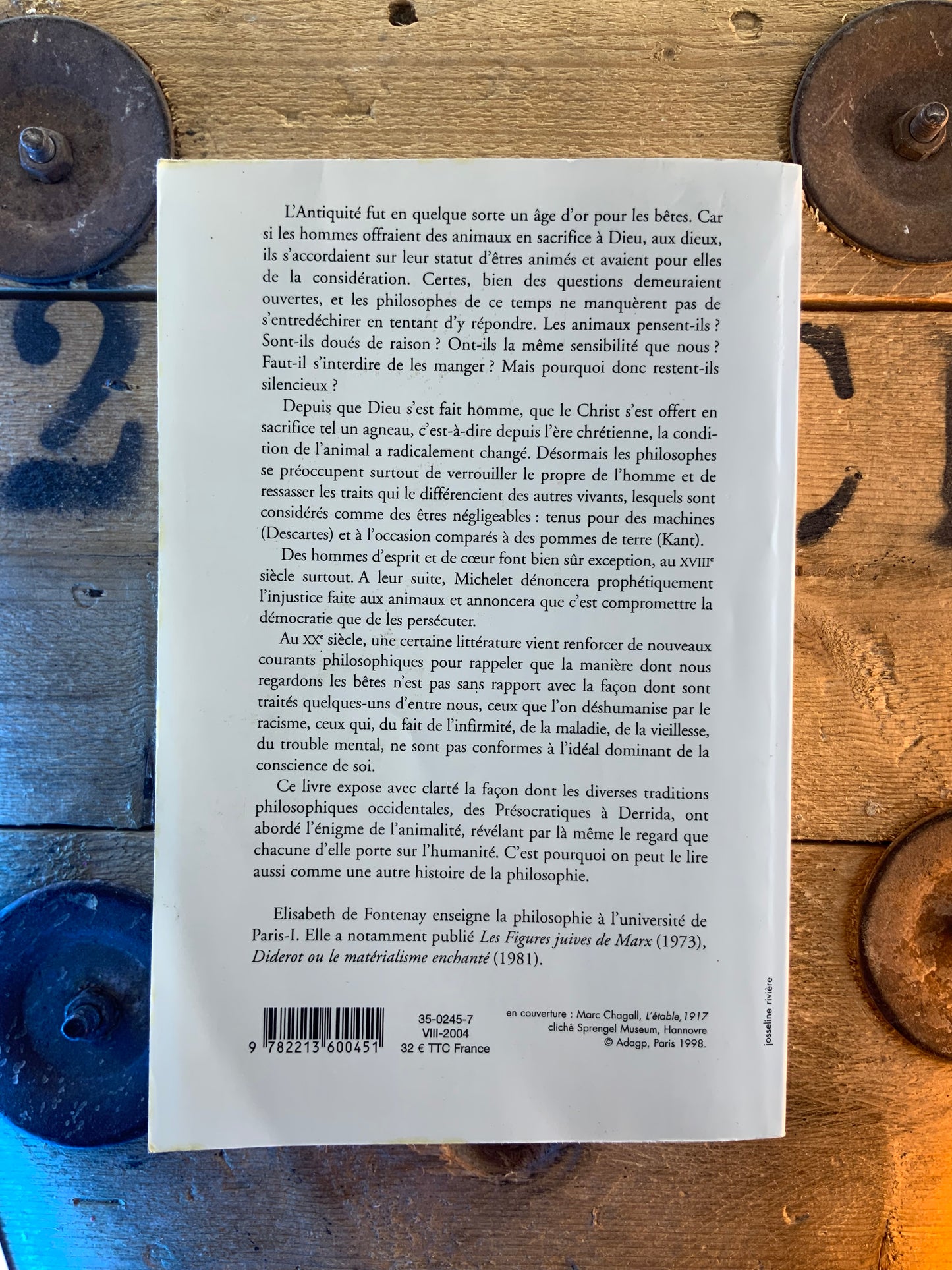 Le silence des bêtes : la philosophie à l’épreuve de l’animalité - Elisabeth de Fontenay