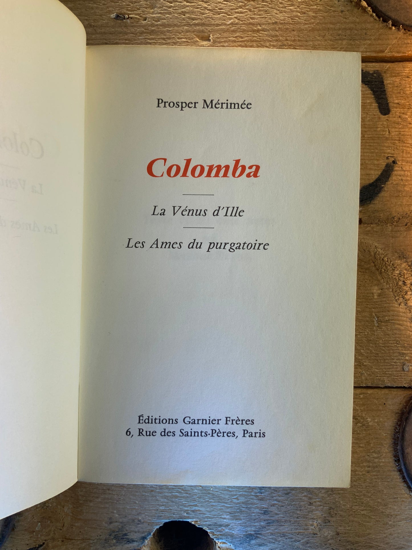 Colomba. La Vénus d’ile. Les ames du purgatoire - Prosper Mérimée