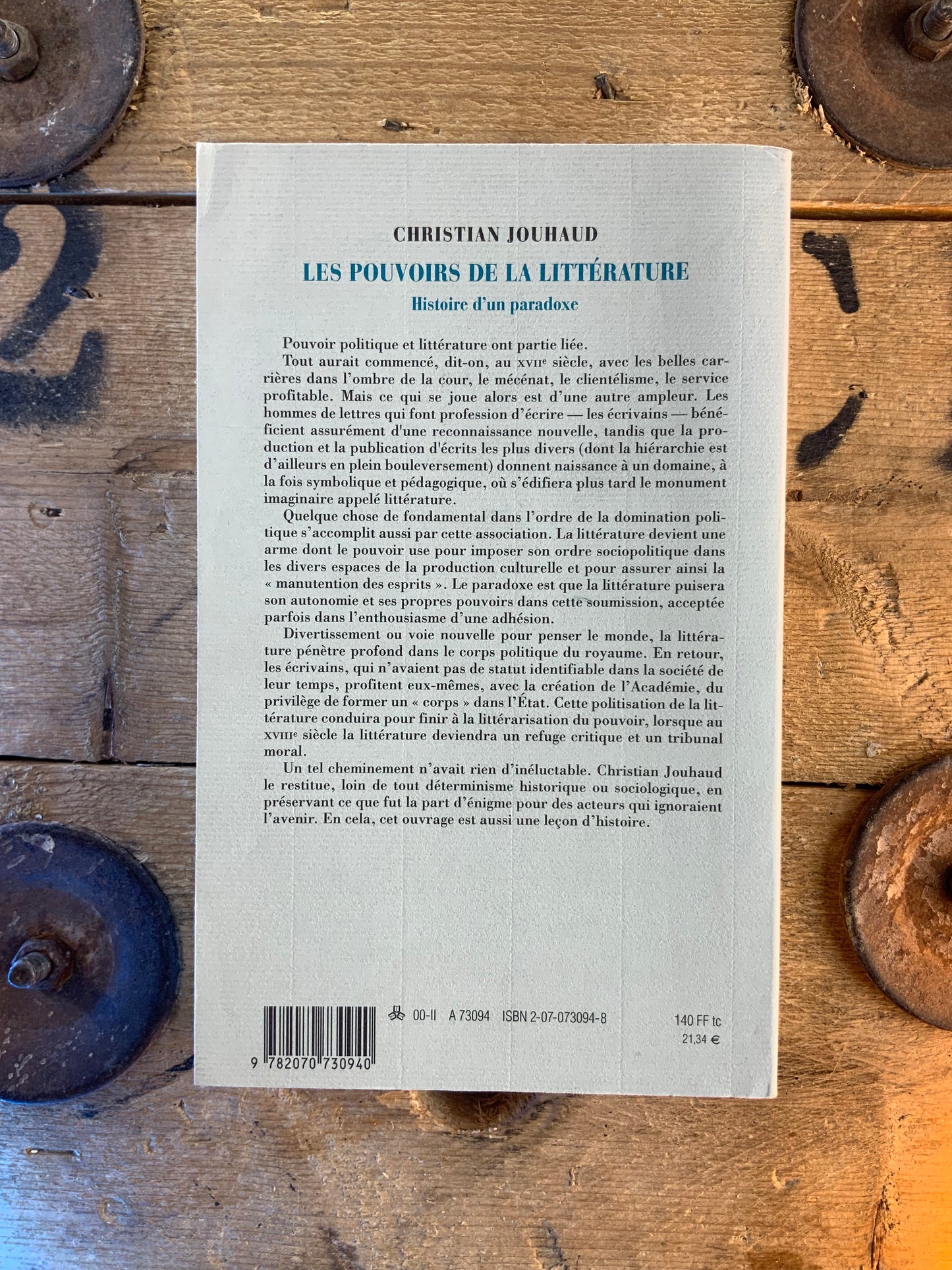 Les pouvoirs de la littérature : histoire d’un paradoxe - Christian Jouhaud