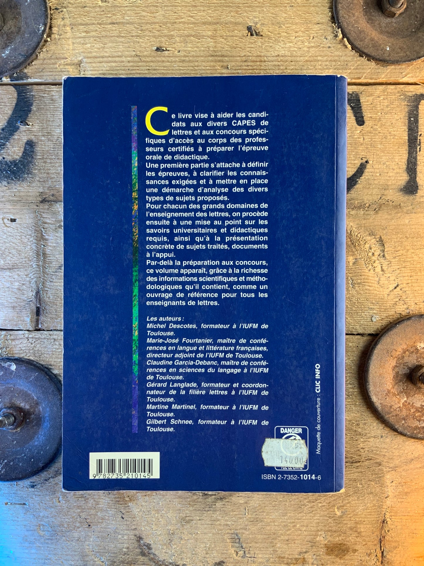 La didactique aux CAPES de lettres - Gérard Langlade