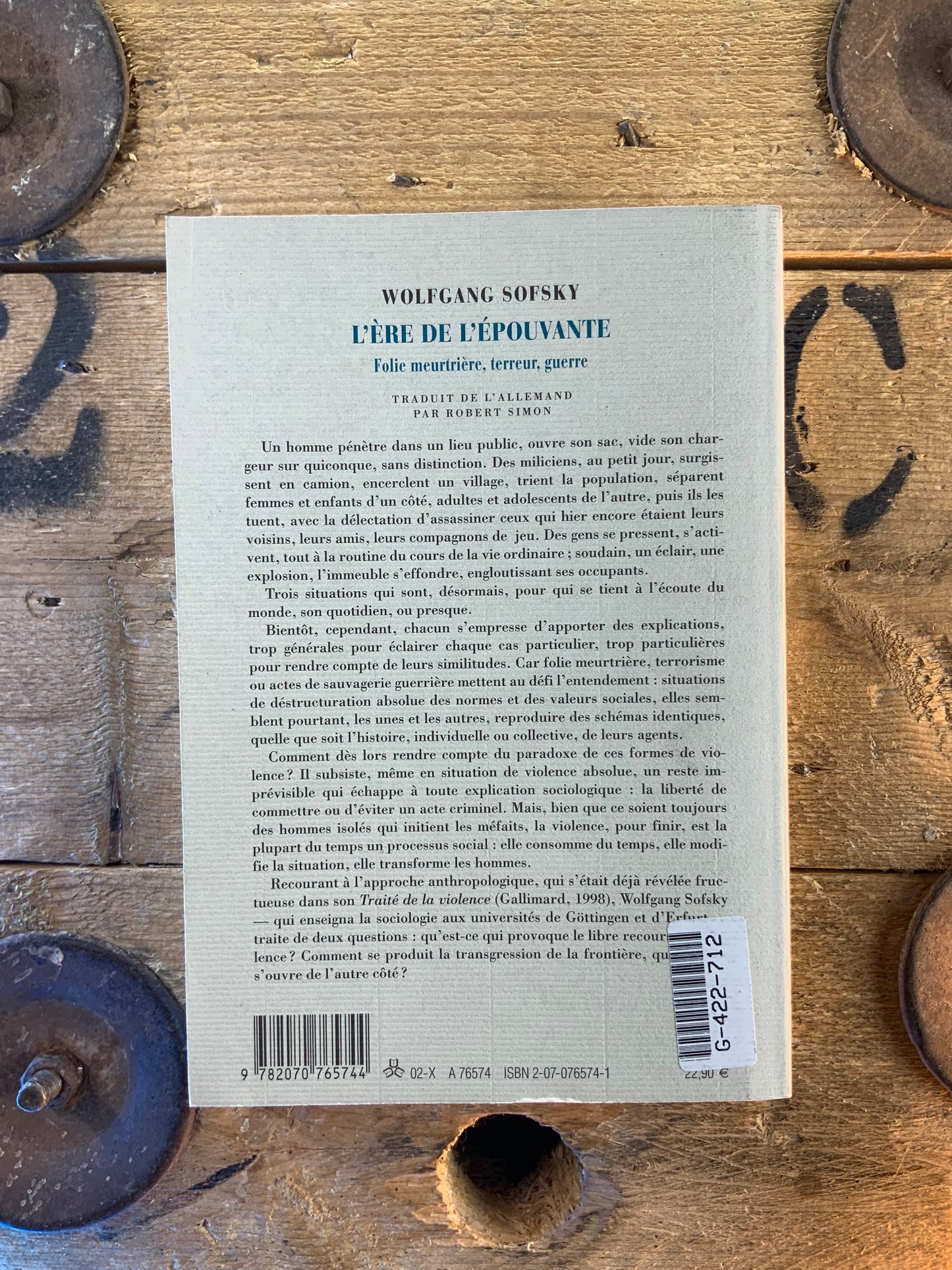 L’ère de l’épouvante : folie meurtrière, terreur, guerre - Wolfgang Sofsky
