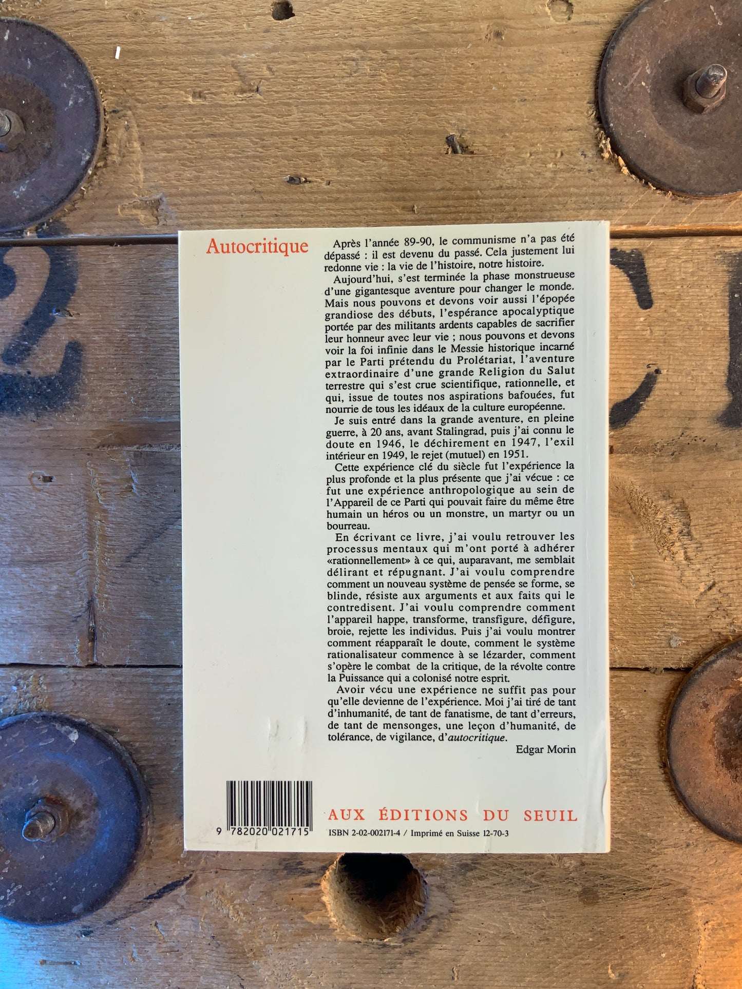 Autocritique - Edgar Morin