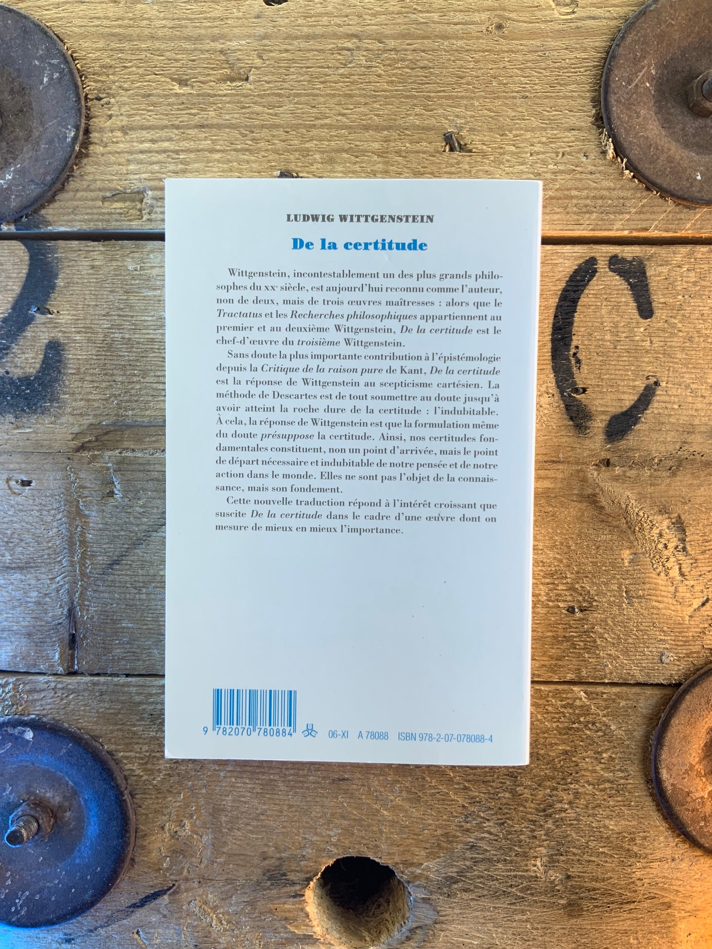 De la certitude - Ludwing Wittgenstein