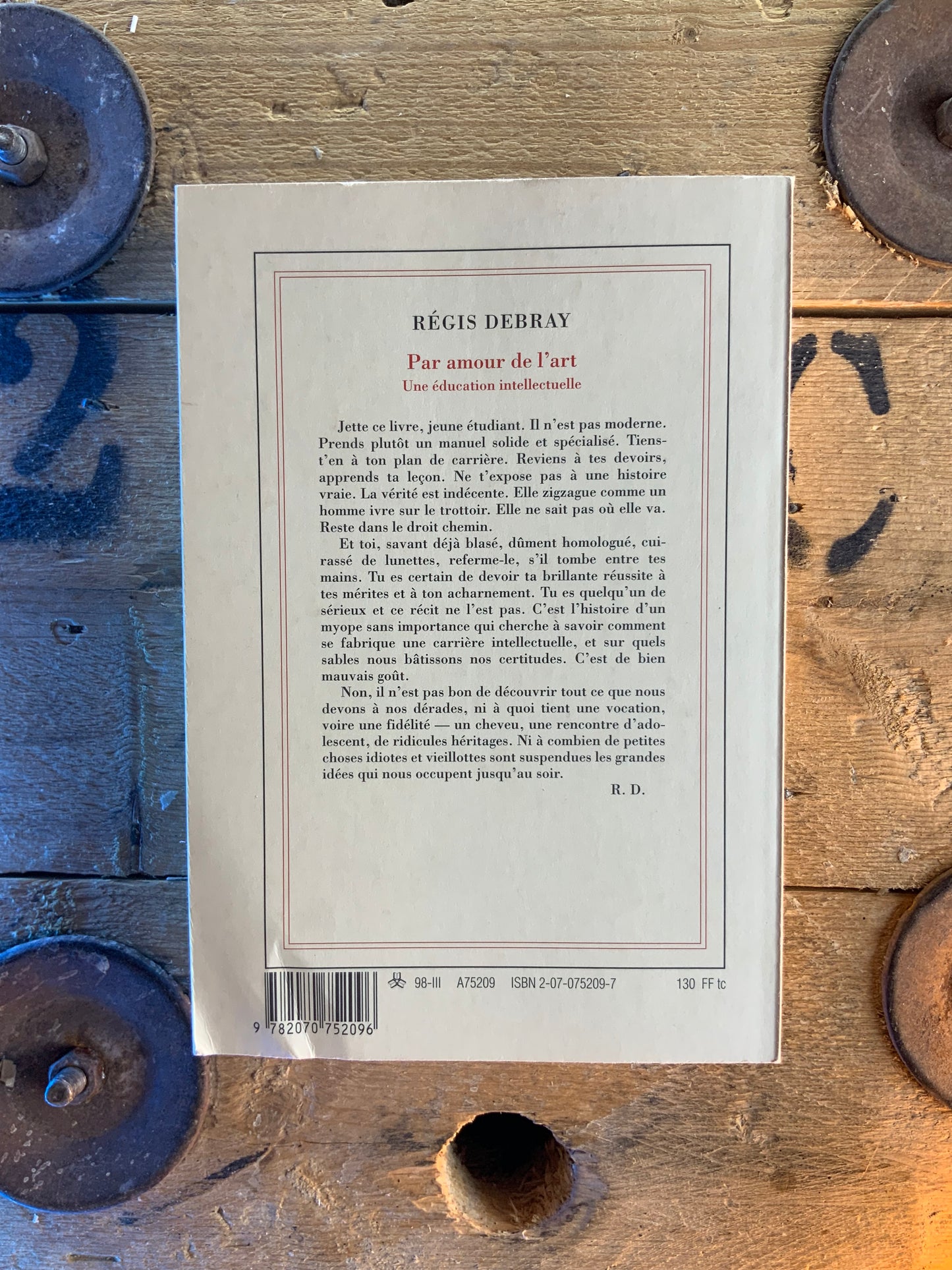 Par amour de l’art : une éducation intellectuelle - Régis Debray