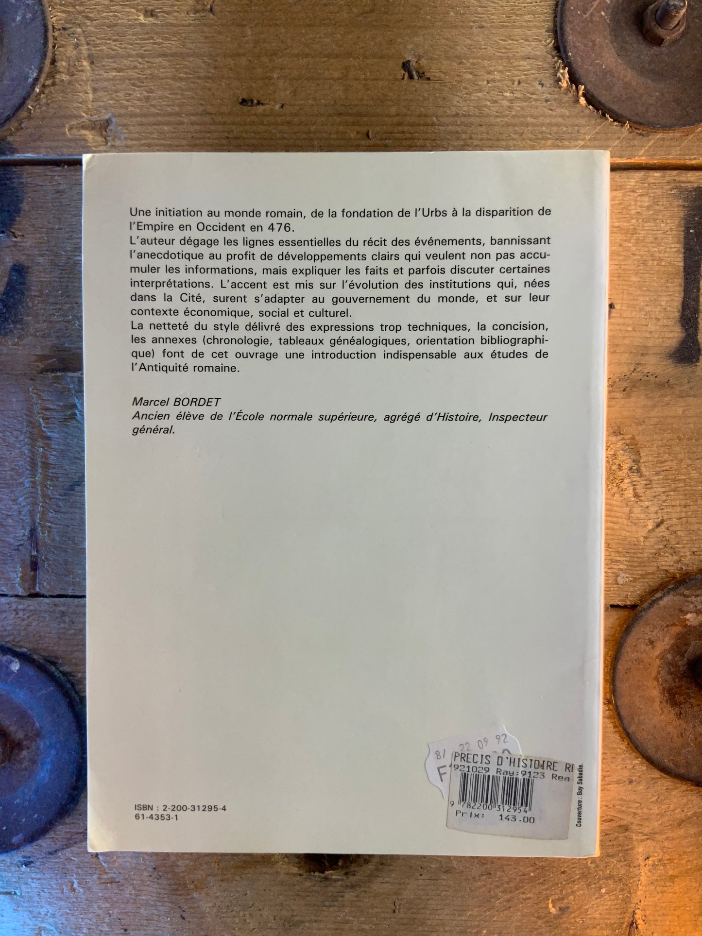 Précis d’histoire romaine - Marcel Bordet