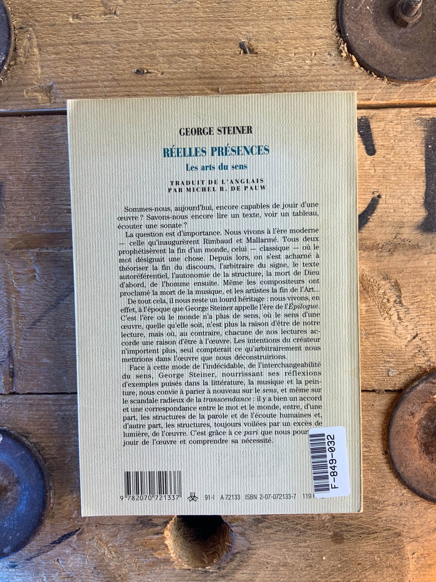 Réelles présences : les arts du sens - George Steiner