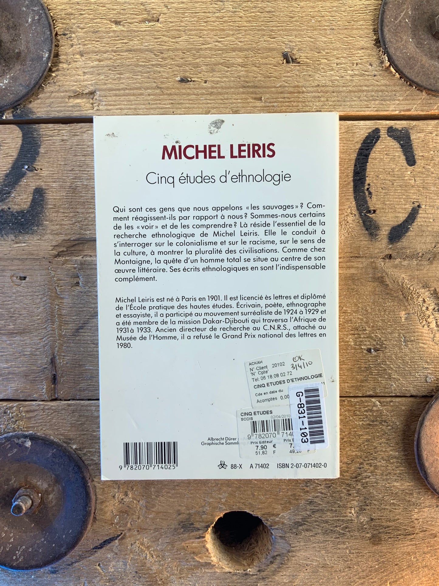 Cinq études d’ethnologie - Michel Leiris