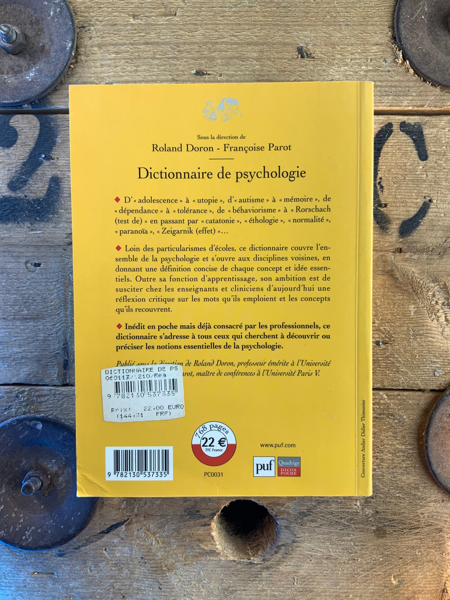 Dictionnaire de psychologie - Roland Doron et Françoise Parot