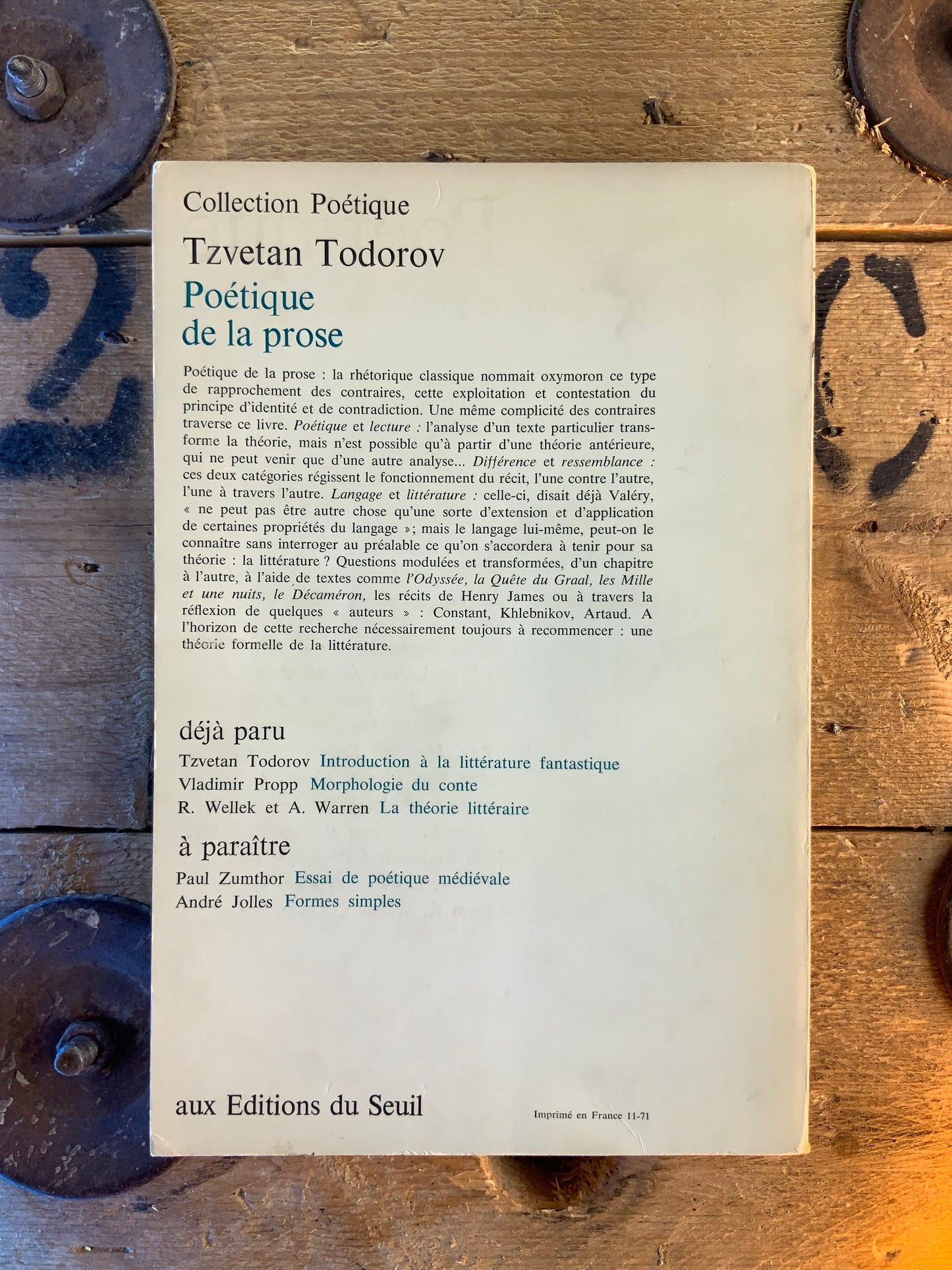 Poétique : revue de théorie et d’analyse littéraire 8 - 1971