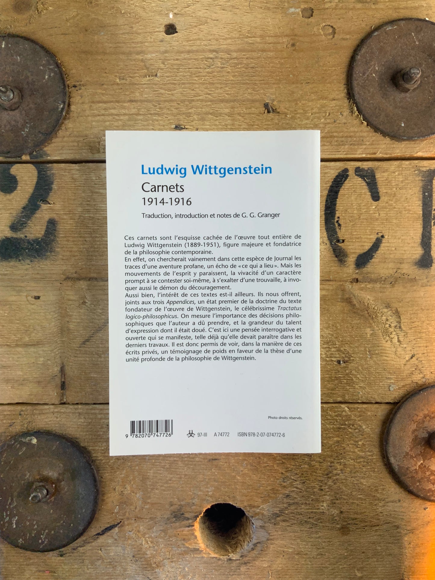Carnets 1914-1916 - Ludwing Wittgenstein