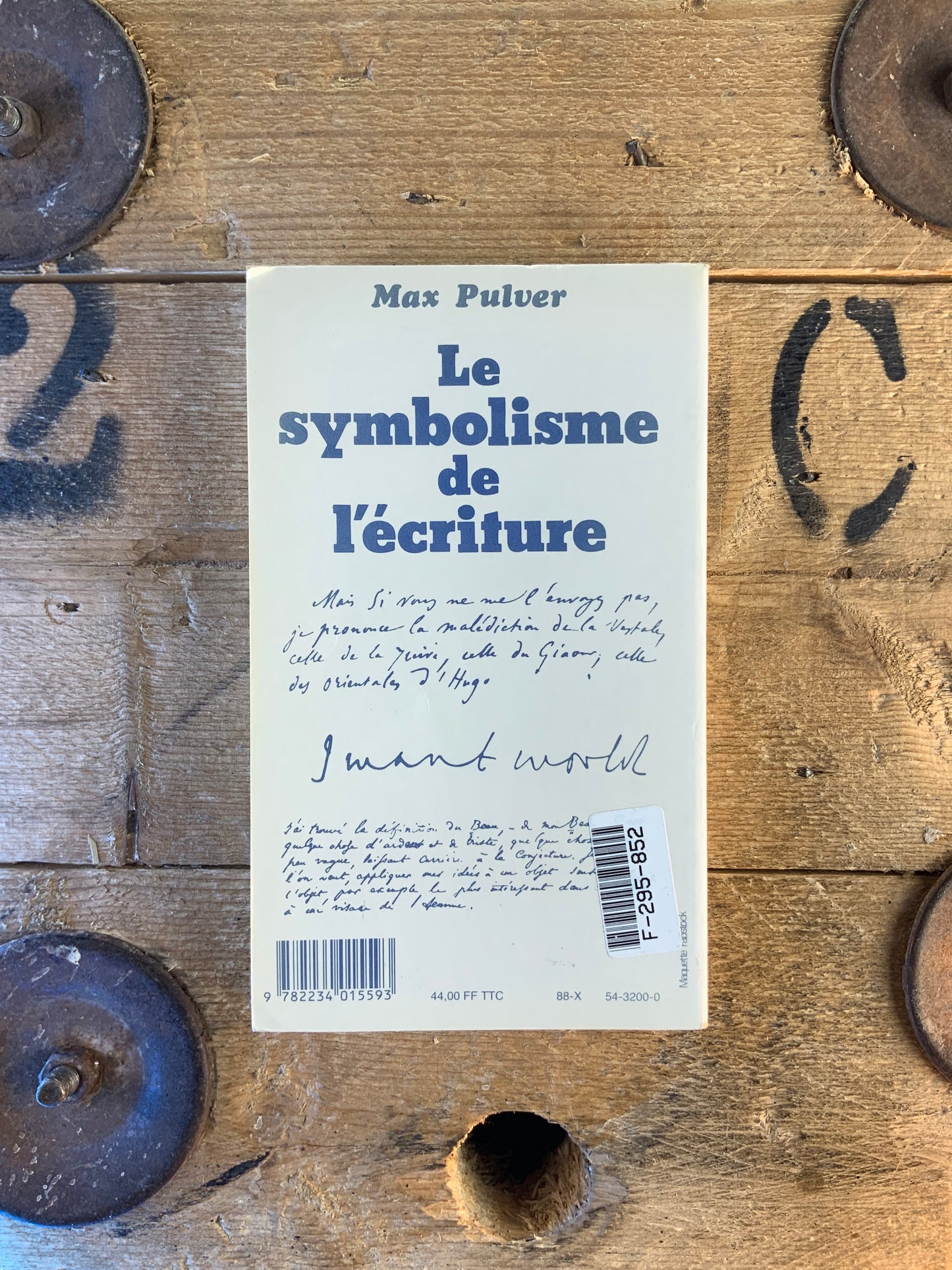 Le symbolisme de l’écriture - Max Pulver