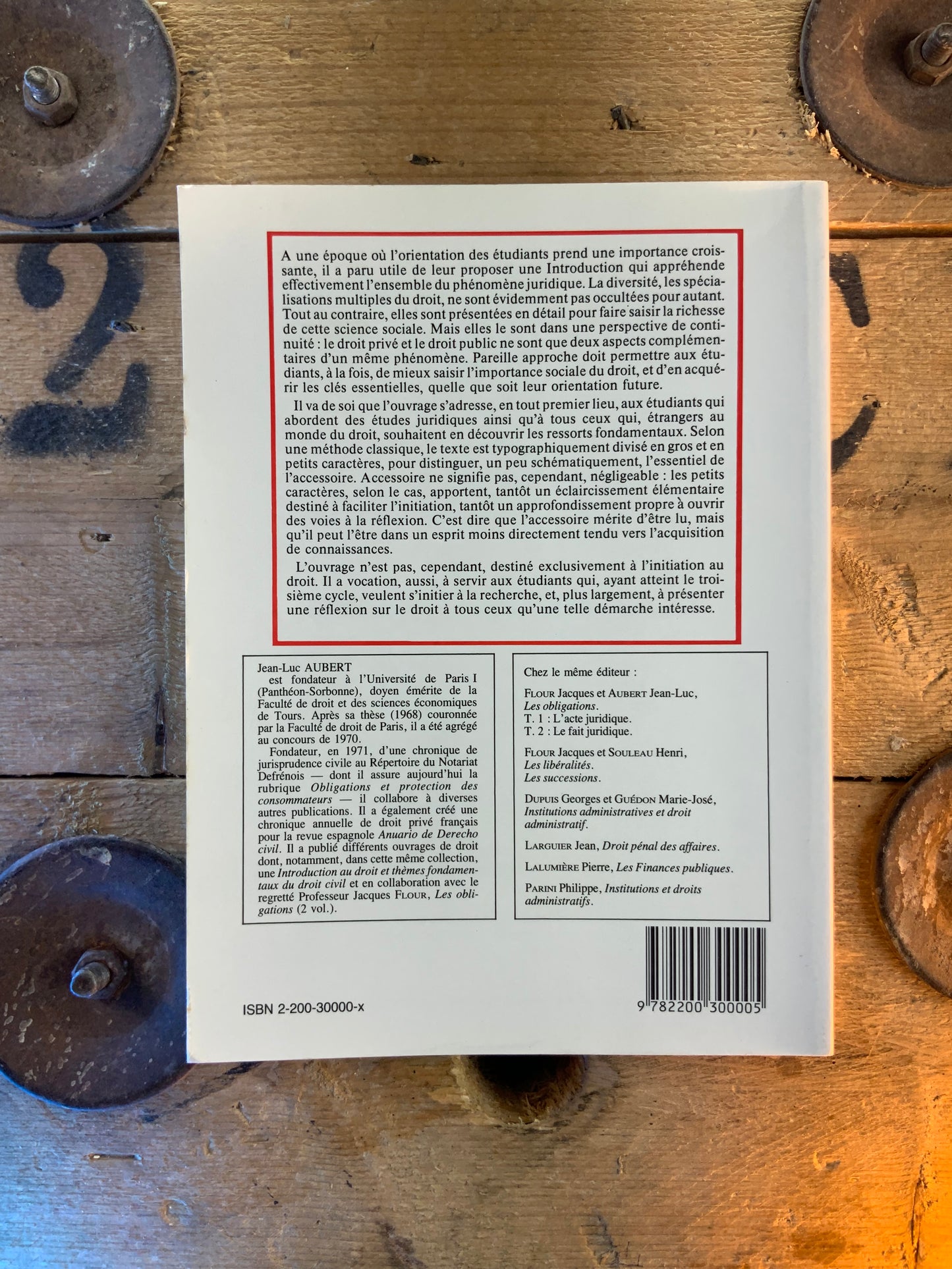 Introduction au droit : et thèmes fondamentaux du droit civil - Jean-Luc Aubert