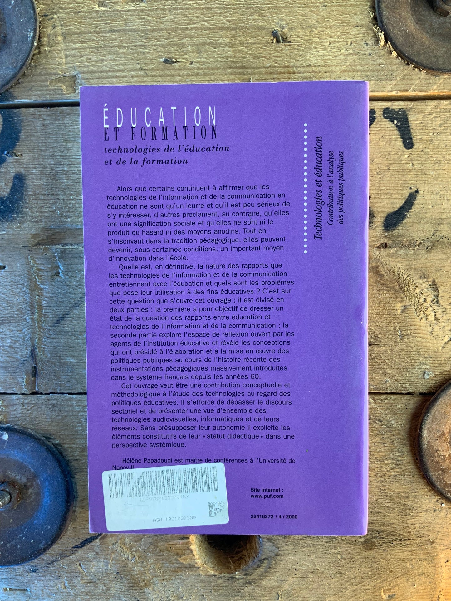 Technologies et éducation : contribution à l’analyse des politiques publiques - Hélène Papadoud