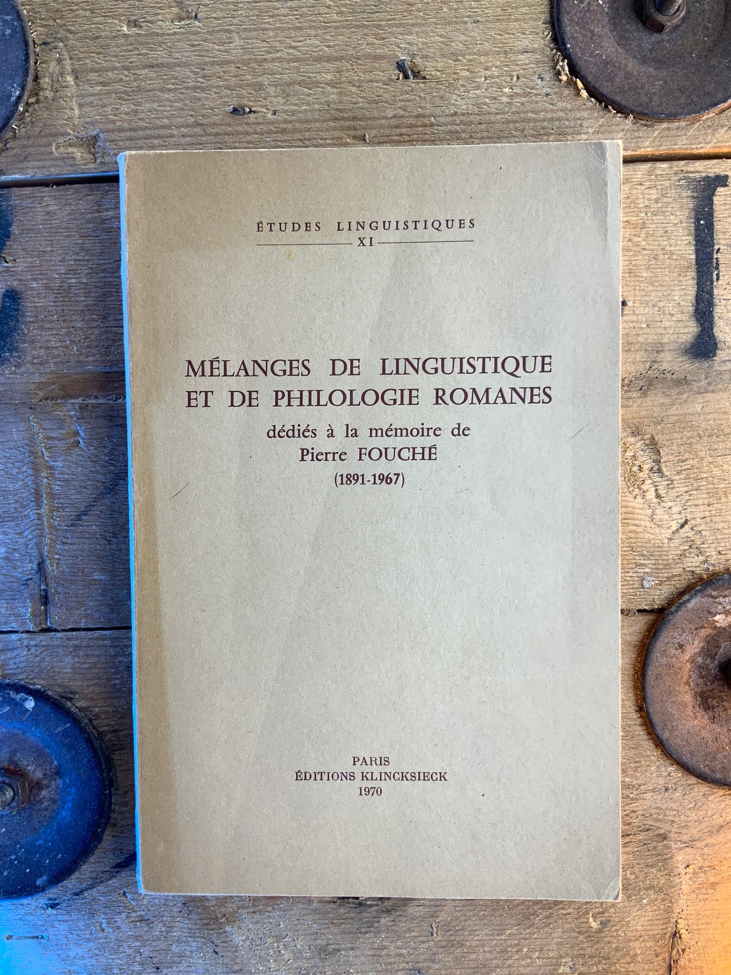 Mélanges de linguistique et de philologie romaines dédies à la mémoire de Pierre Fouché, 1891-1967