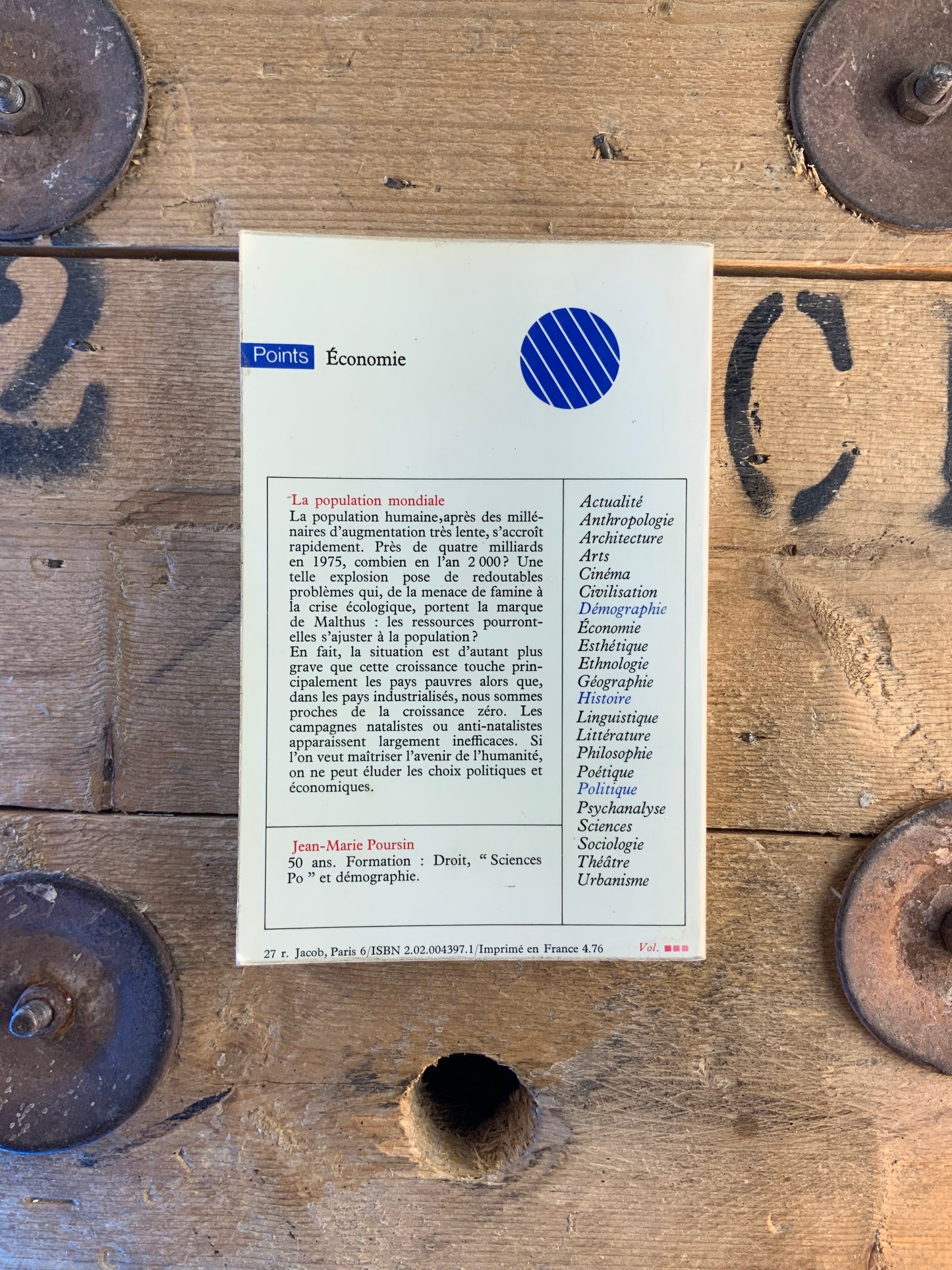 La population mondiale - Jean-Marie Poursin