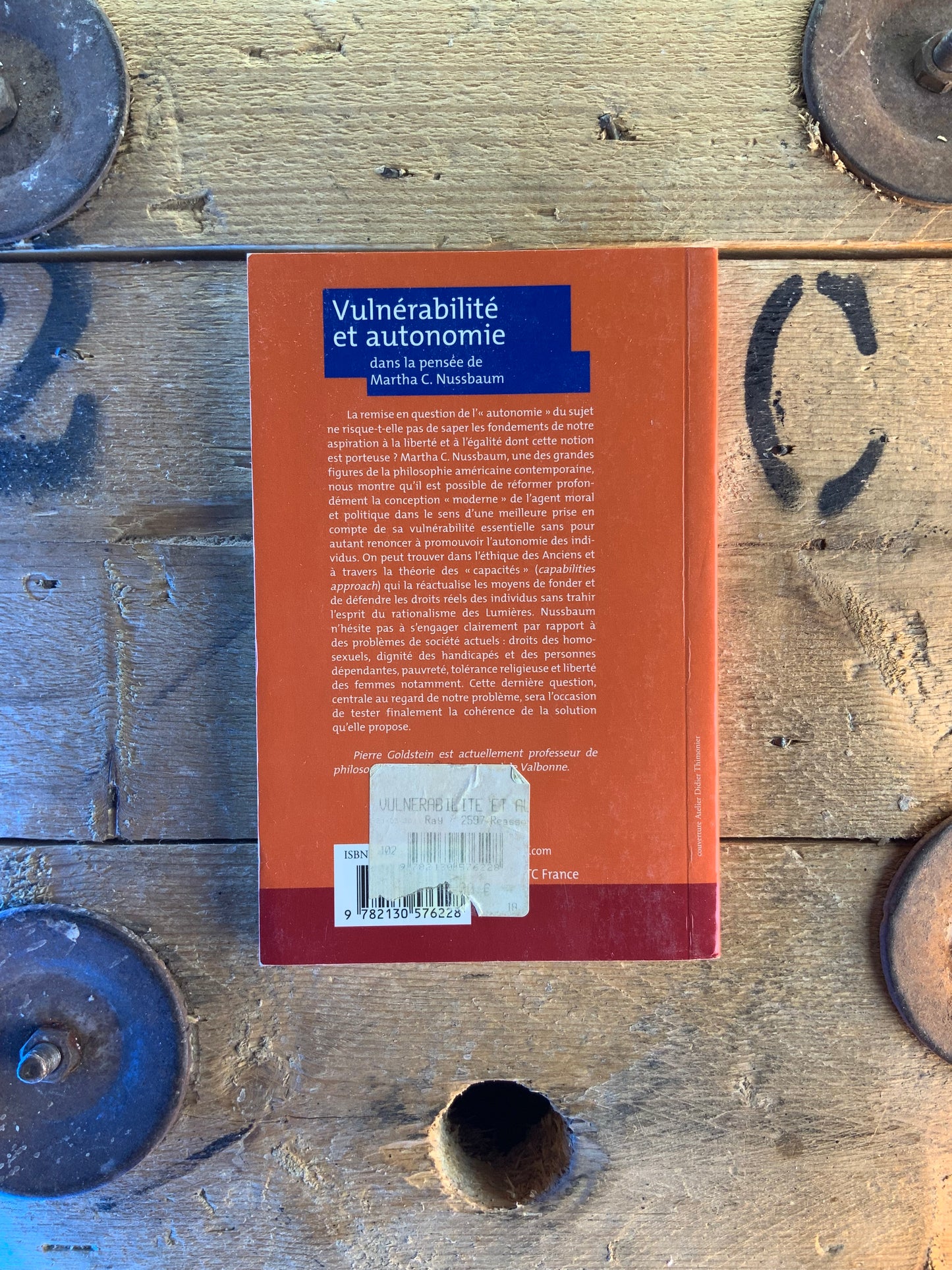 Vulnérabilité et autonomie dans la pensée de Martha C. Nussbaum - Pierre Goldstein