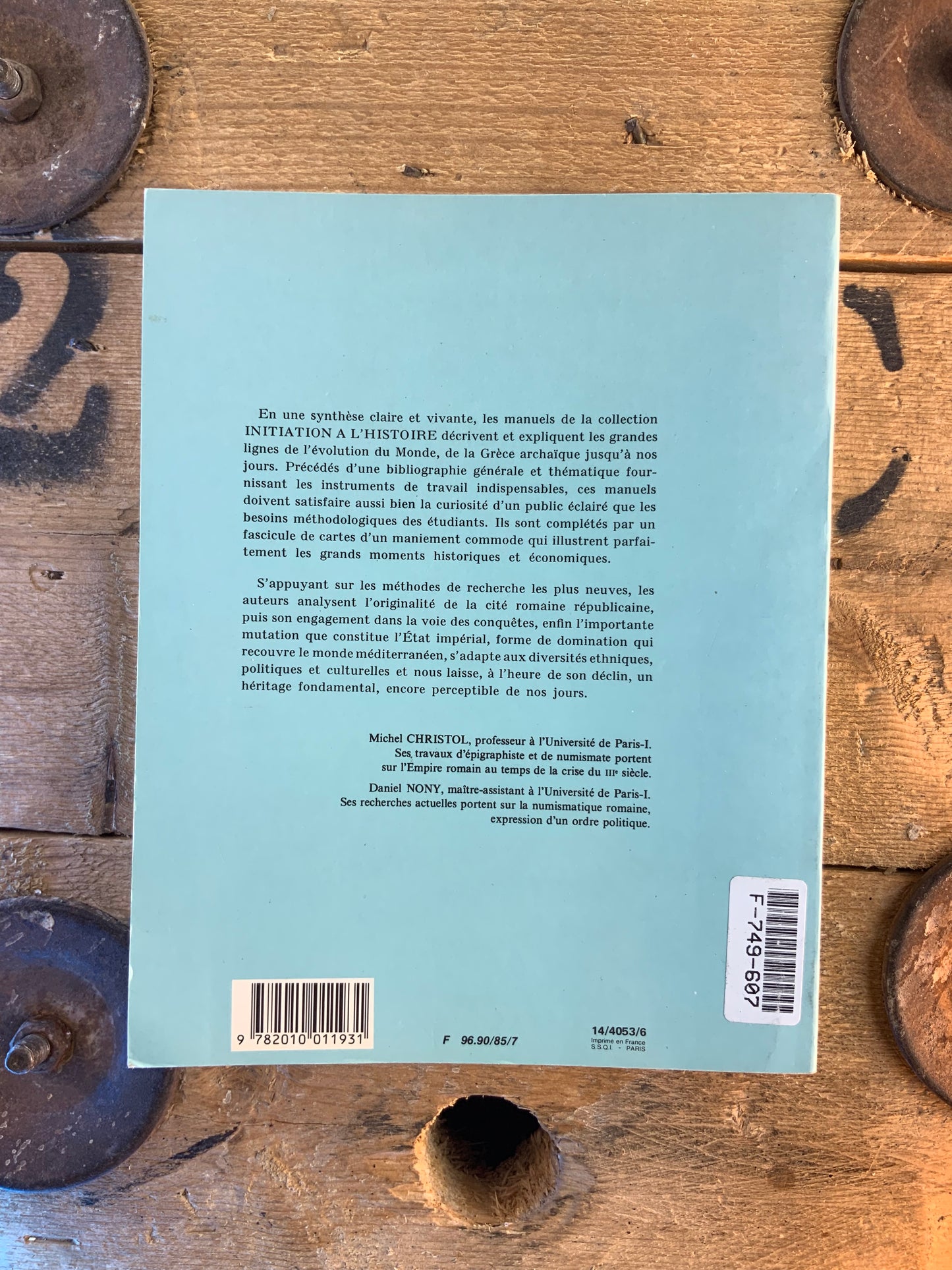 Des origines de Rome aux Invasions barbares - M. Christol et D. Nony