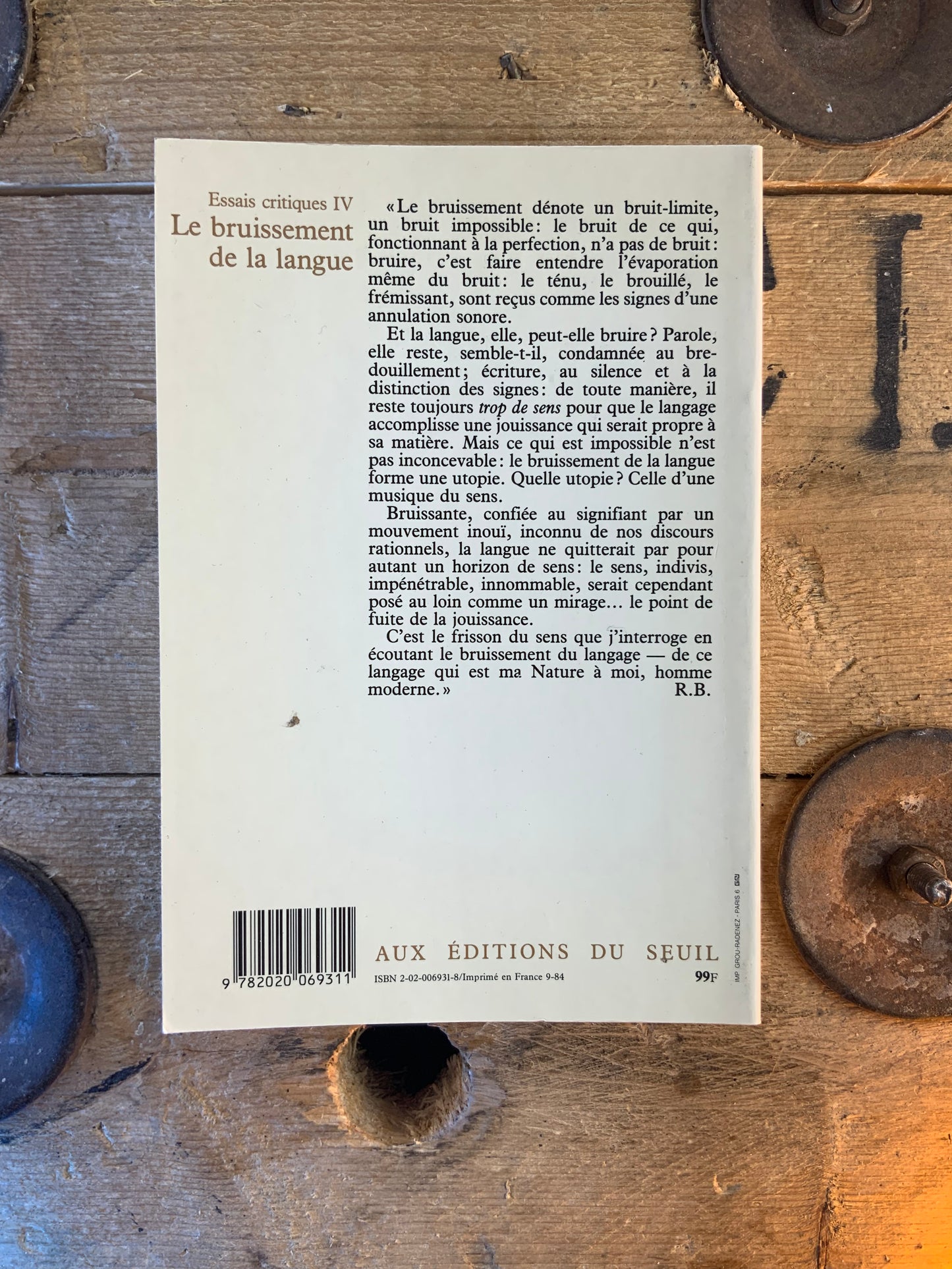Le bruissement de la langue - Roland Barthes